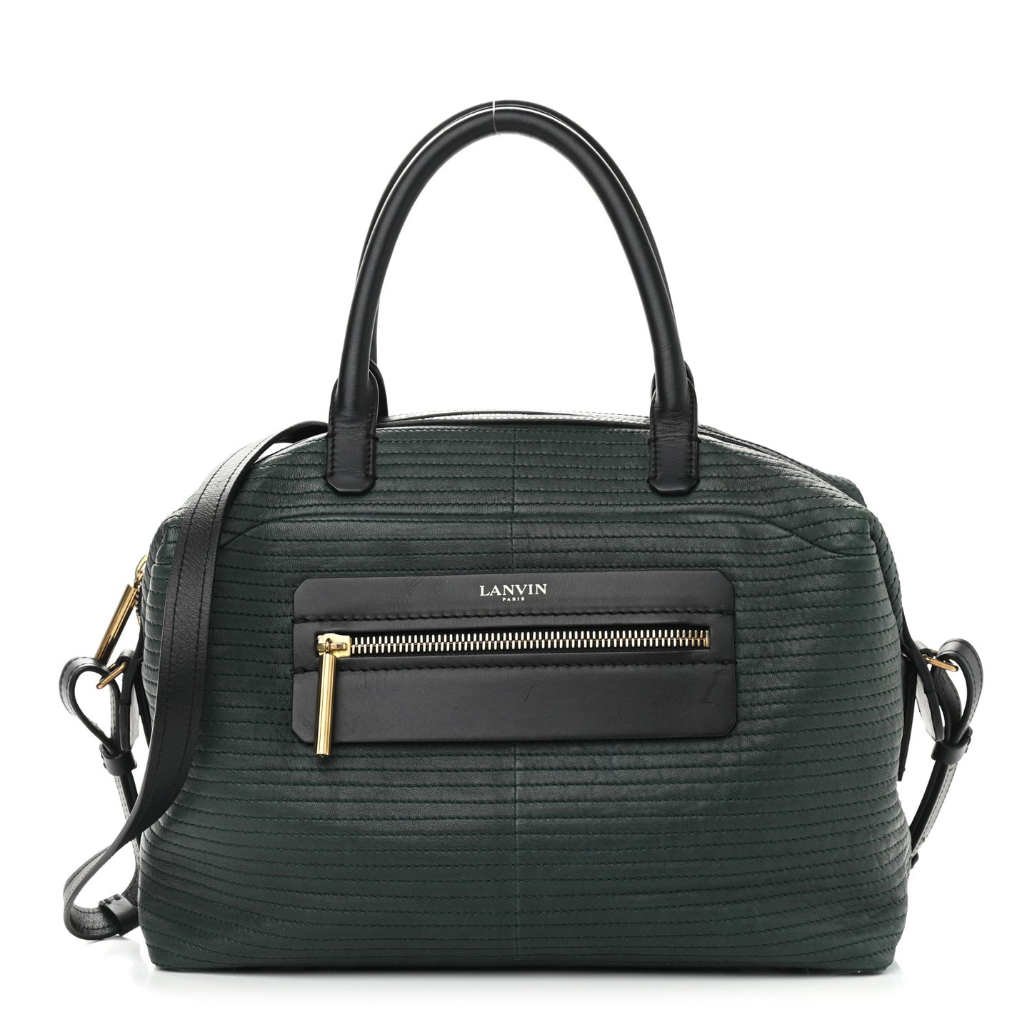 Calfskin Padam Bowling Bag Green