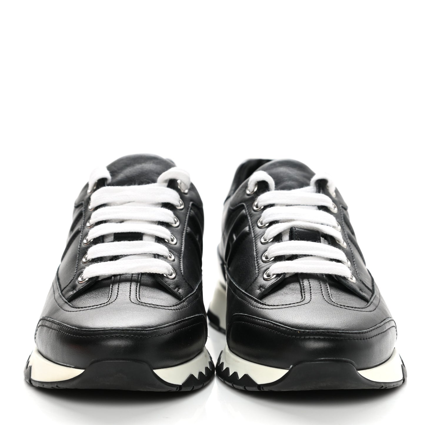 Calfskin Womens Trail Sneakers 39.5 Black