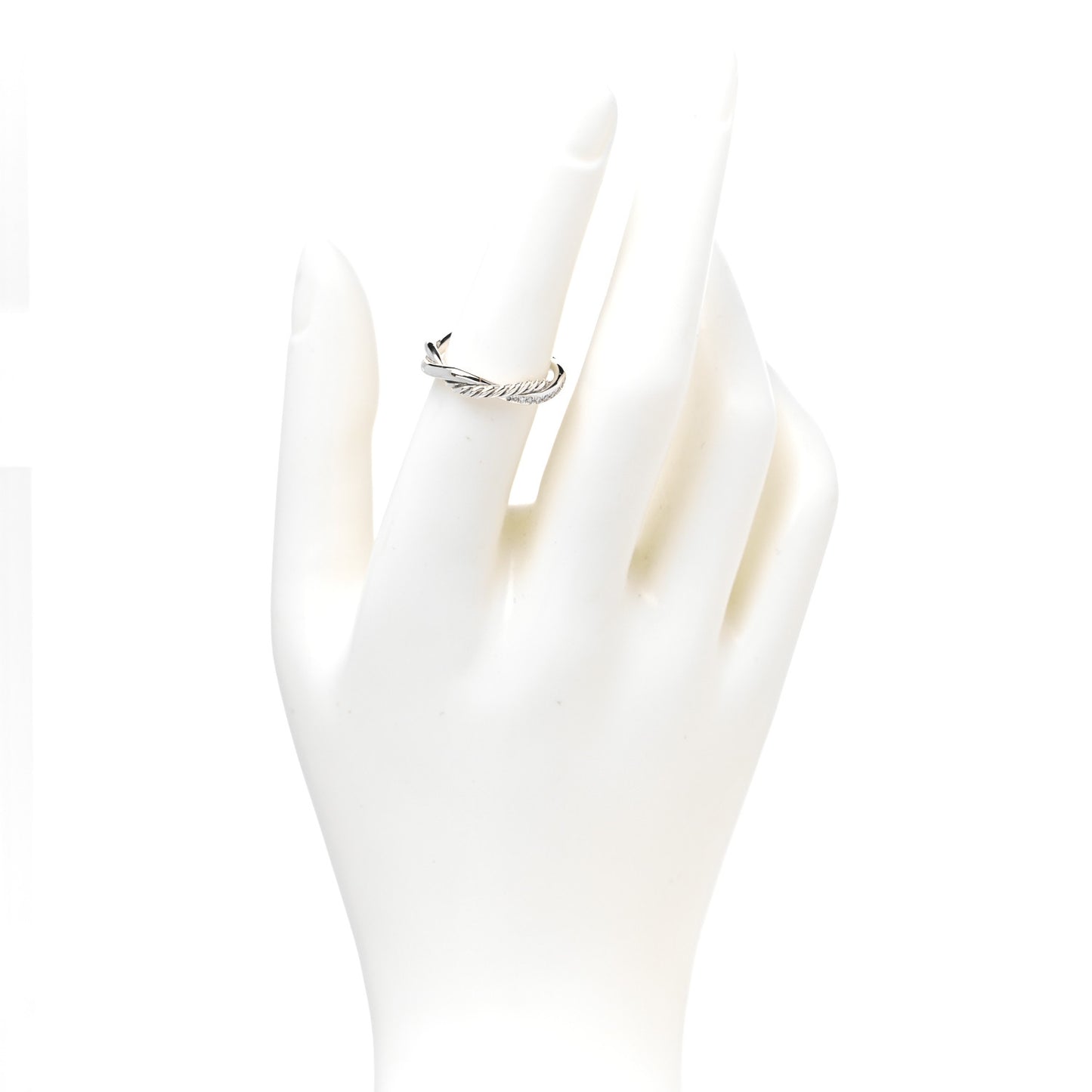 Sterling Silver Diamond Petite Infinity Twist Ring 52 6