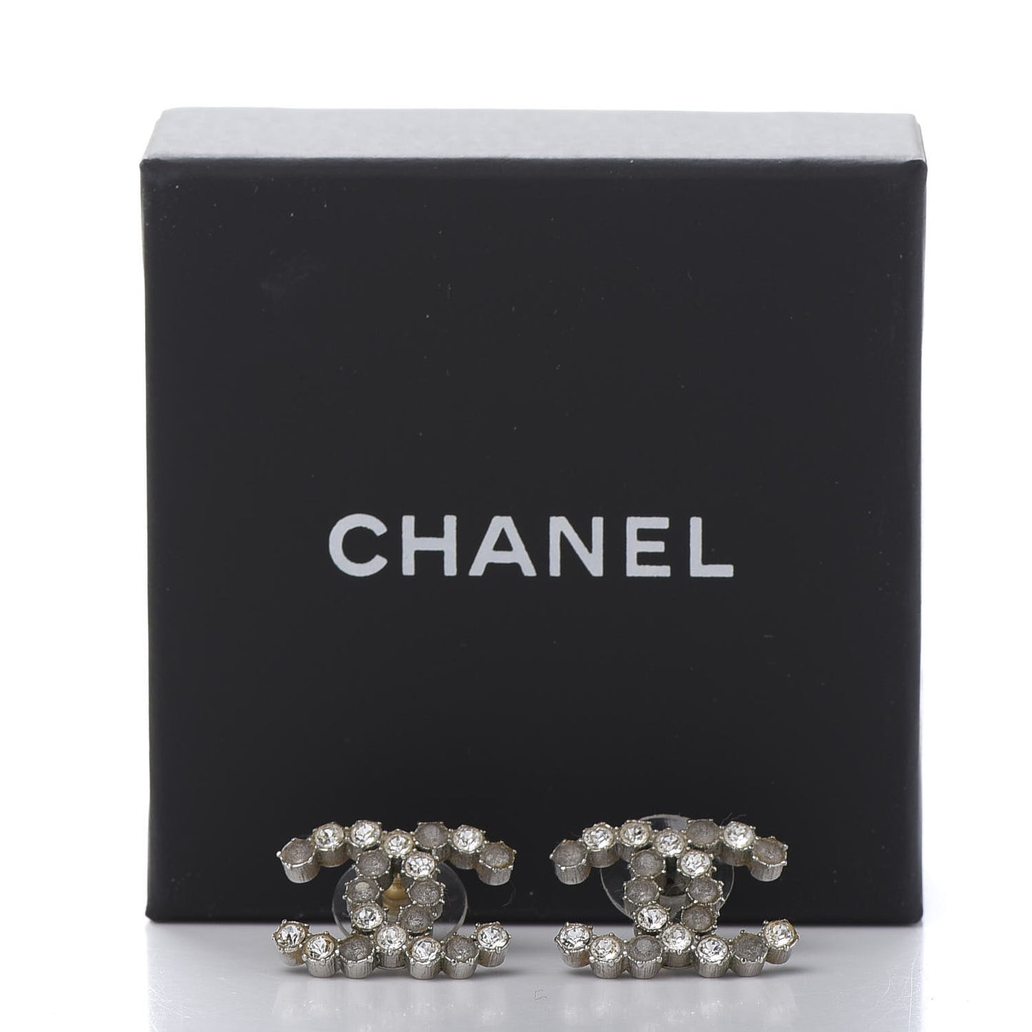 Crystal CC Earrings Grey Silver