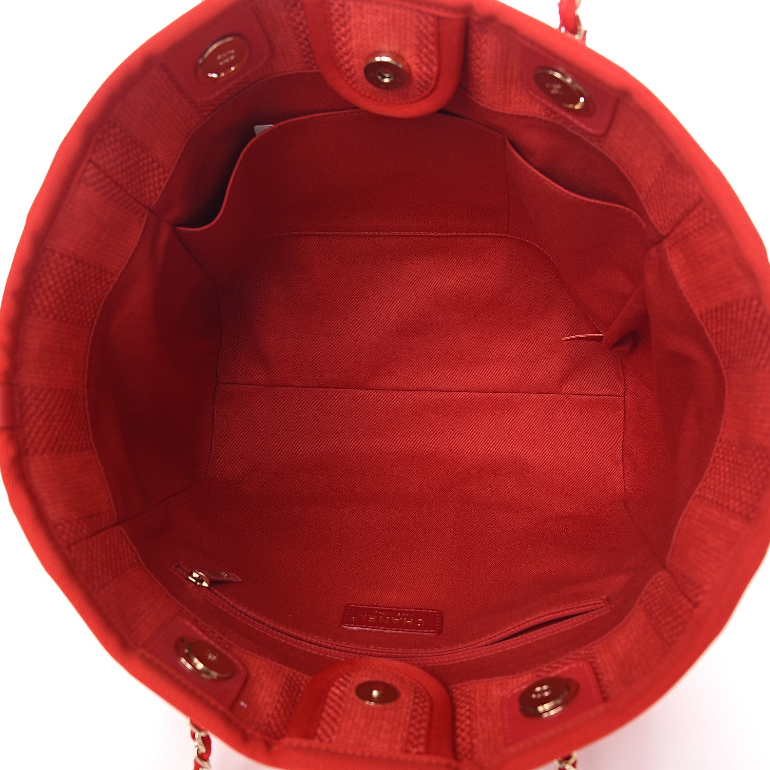 Chanel Mixed Fibers Striped Small Deauville Tote Red 4 of 9
