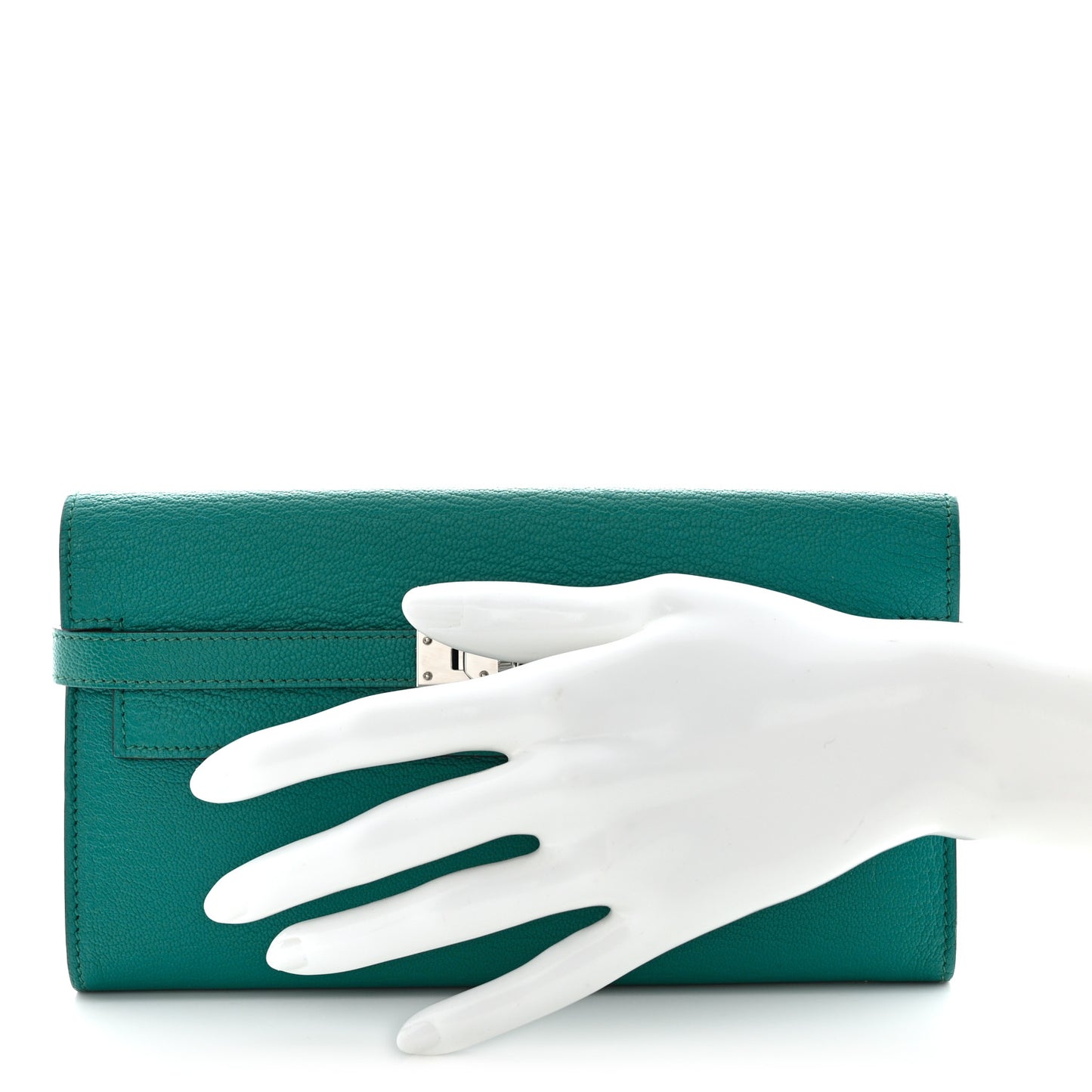 Chevre Mysore Kelly Longue Wallet Bleu Paon