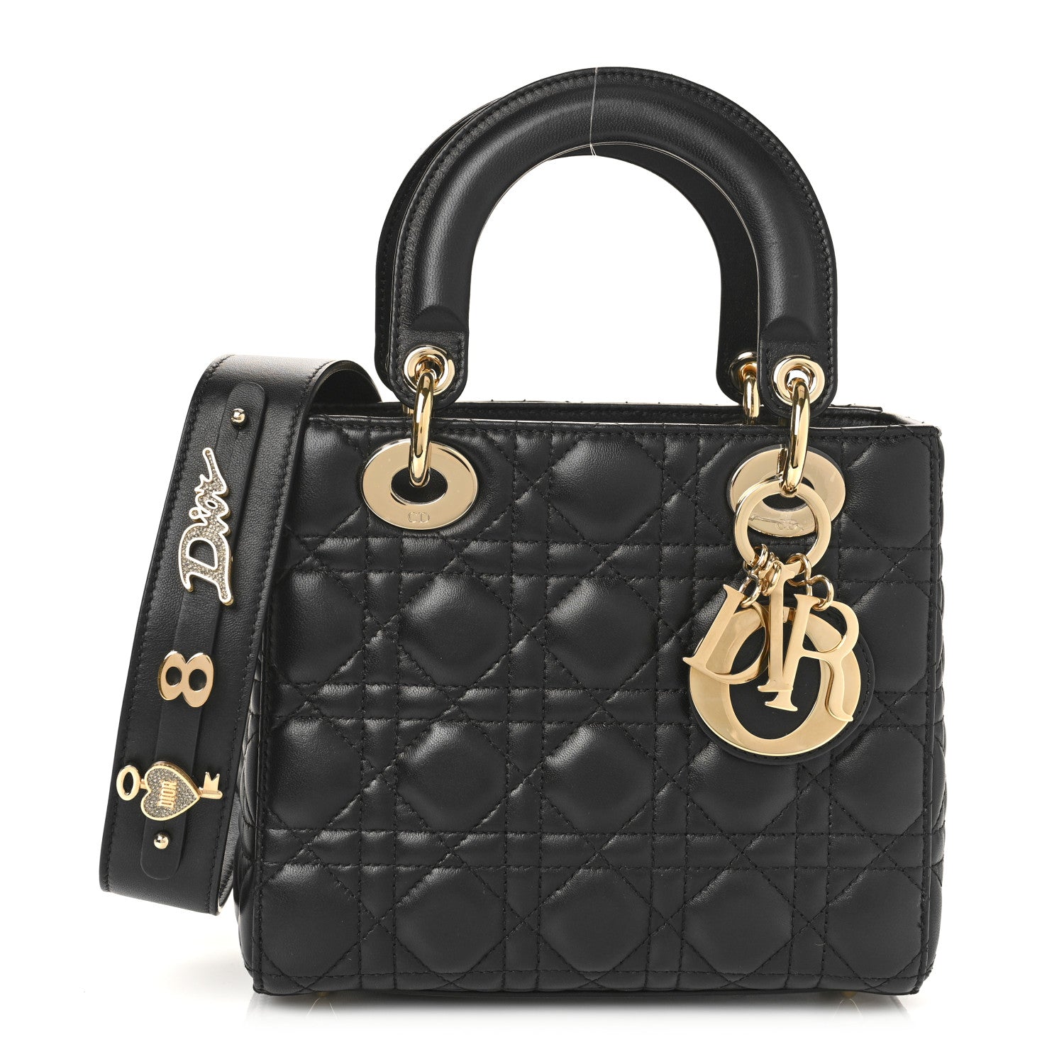 Christian Dior Lambskin Cannage Small My ABCDior Lady Dior Black