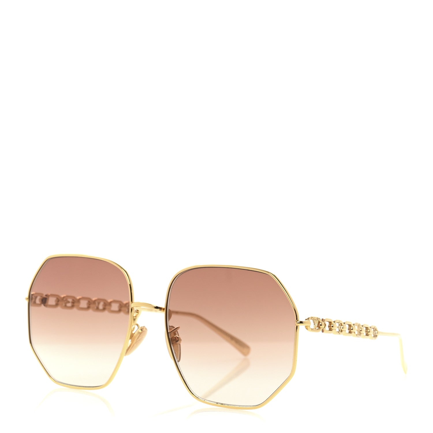 Louis Vuitton Metal My LV Chain Round Sunglasses Z1650E Gold