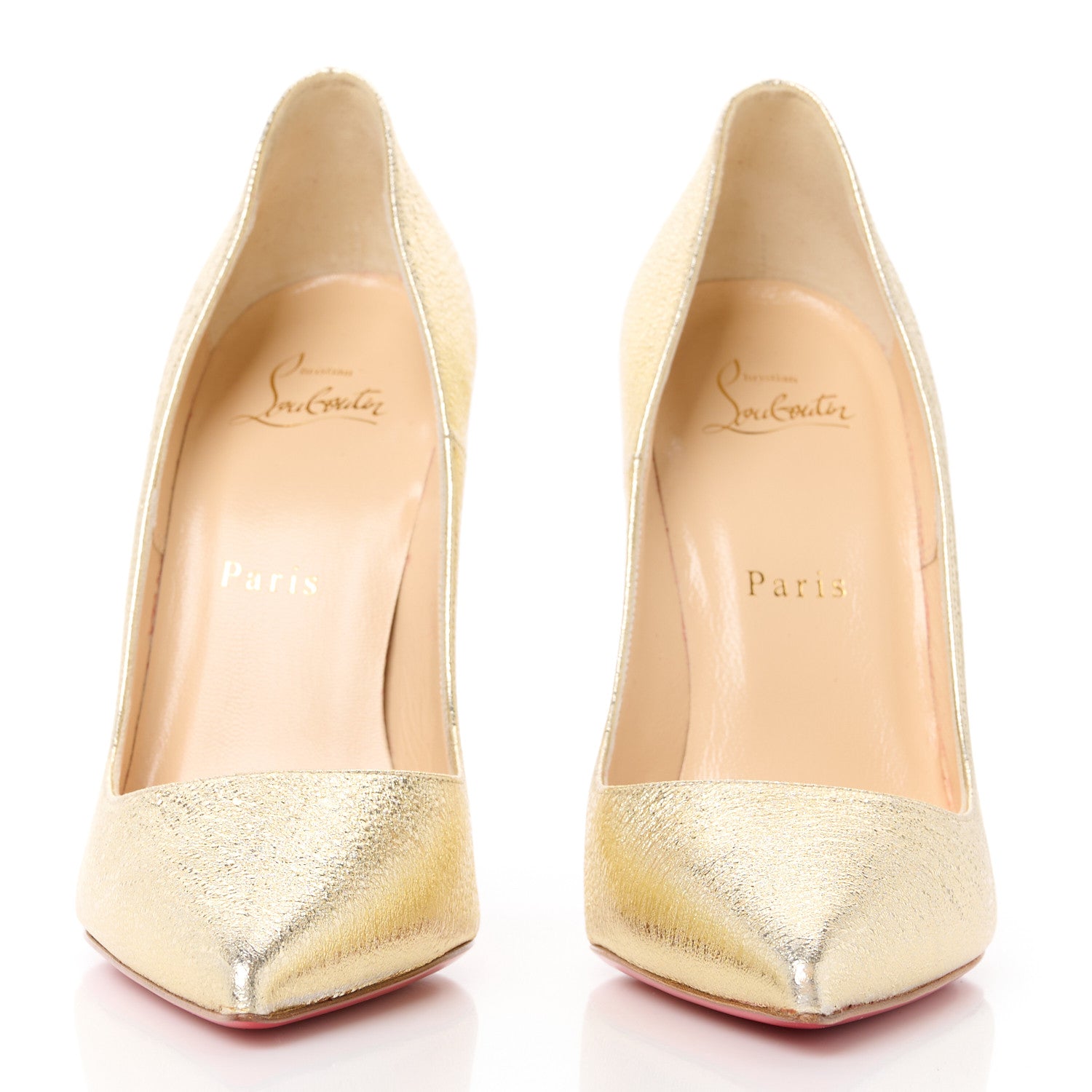 Christian Louboutin Nappa Pepite So Kate 120 Pumps 38 Gold 2 of 10