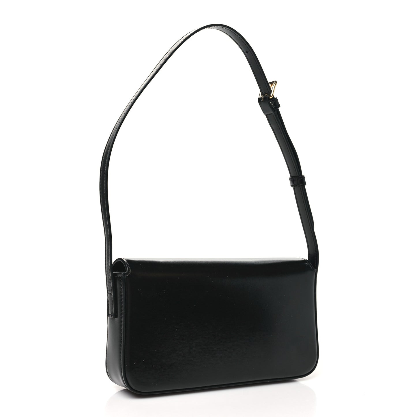 Shiny Calfskin Triomphe Shoulder Bag Black