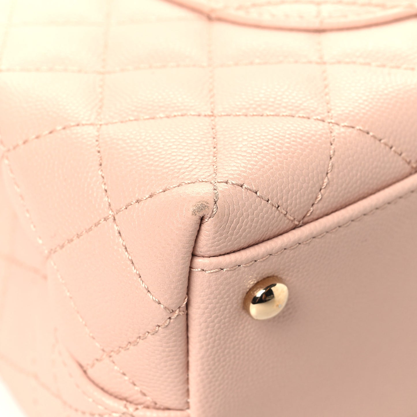 Caviar Quilted Small Coco Handle Flap Light Pink