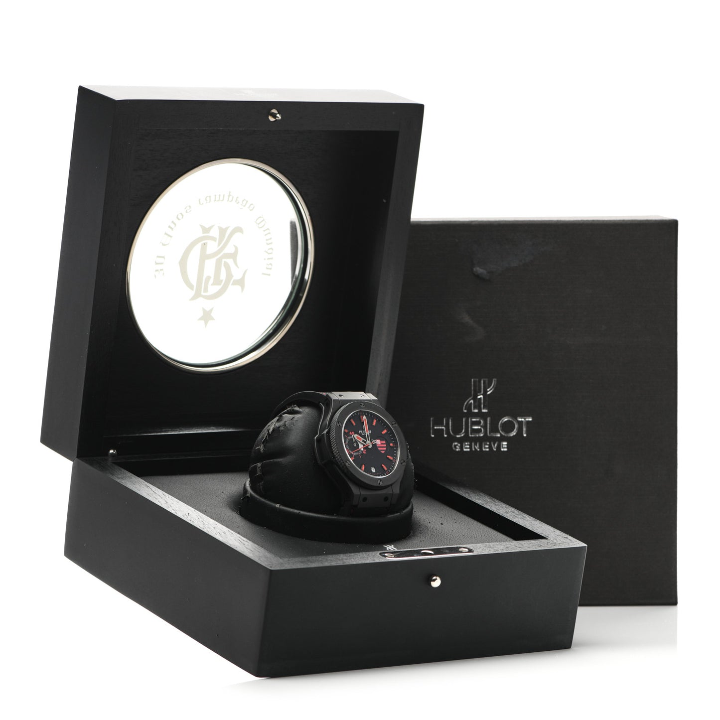 Ceramic Alligator 44mm Big Bang Limited Edition "Flamengo" Automatic Watch Black 318.CI.1123.GR.FLM11