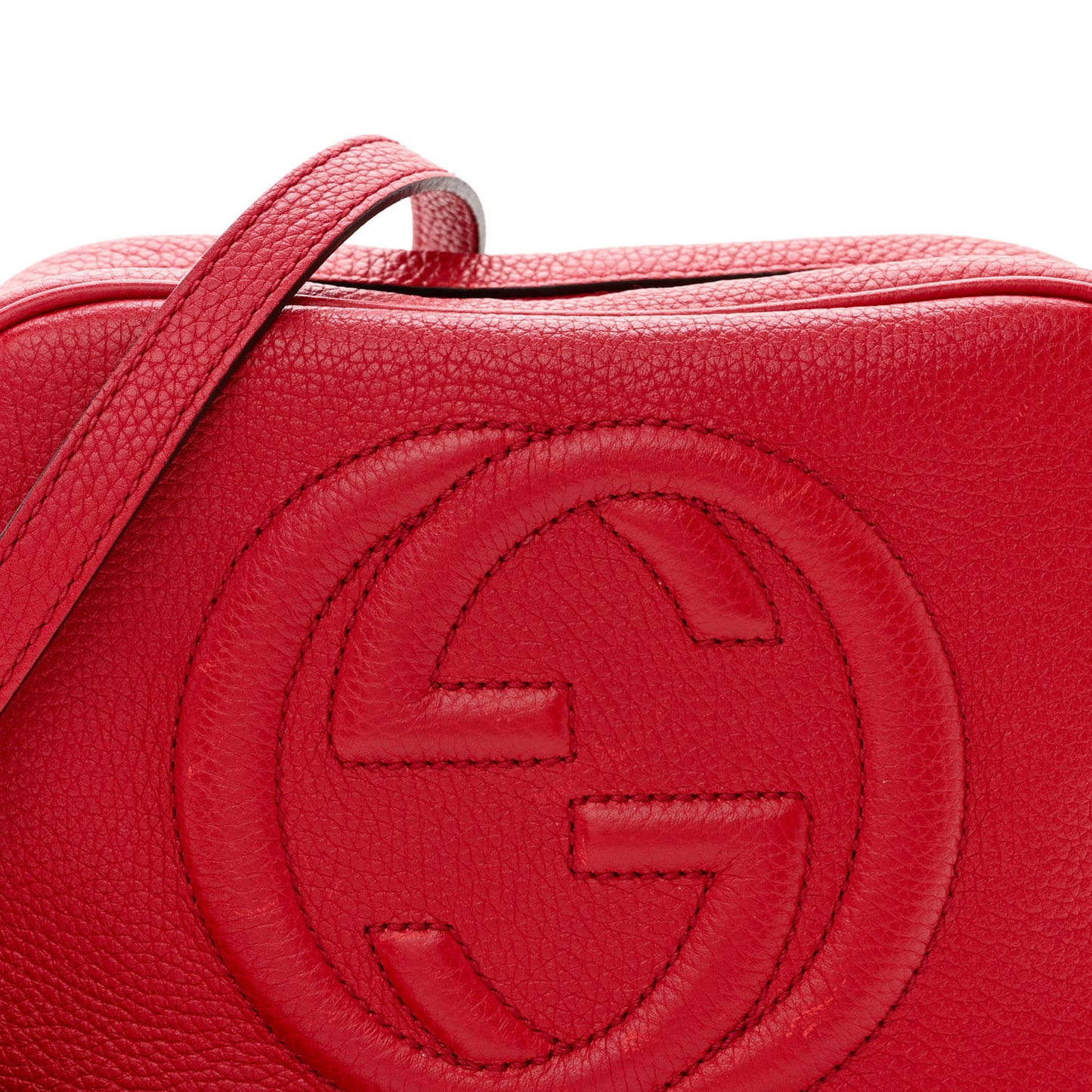 Pebbled Calfskin Small Soho Disco Bag Tabasco Red