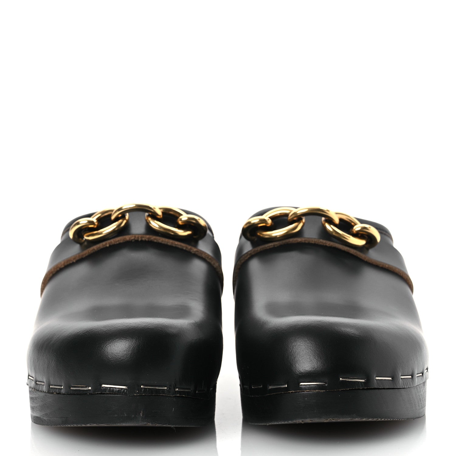 Saint Laurent Smooth Calfskin Le Maillon Clogs 39.5 Black 4 of 9
