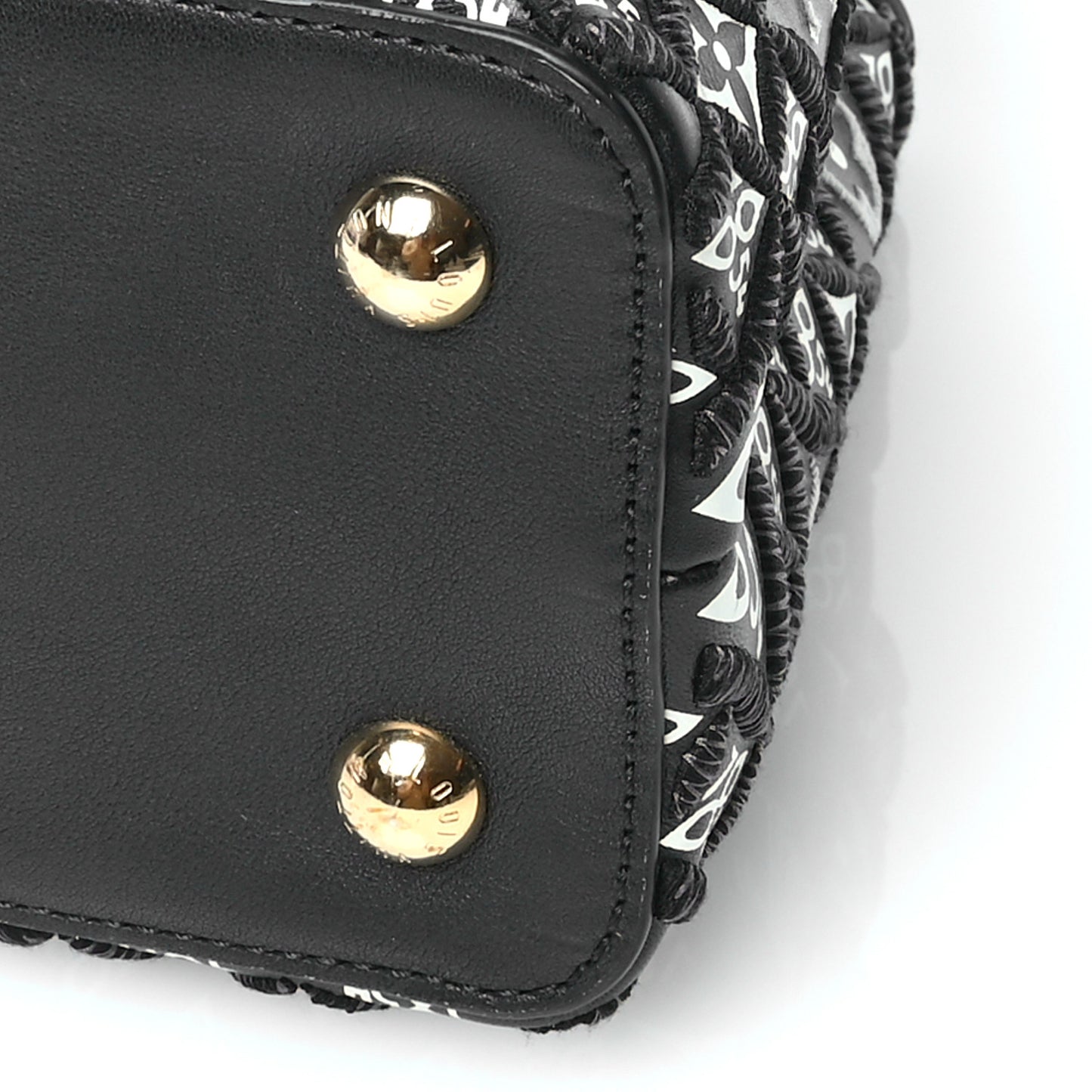 Calfskin Since 1854 Embroidered Capucines PM Black