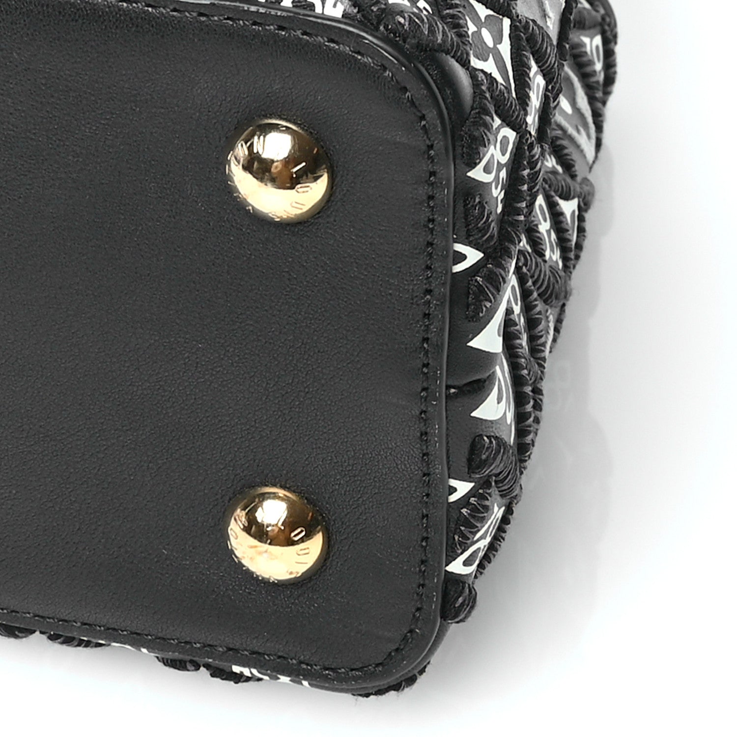 Louis Vuitton Calfskin Since 1854 Embroidered Capucines PM Black 10 of 10