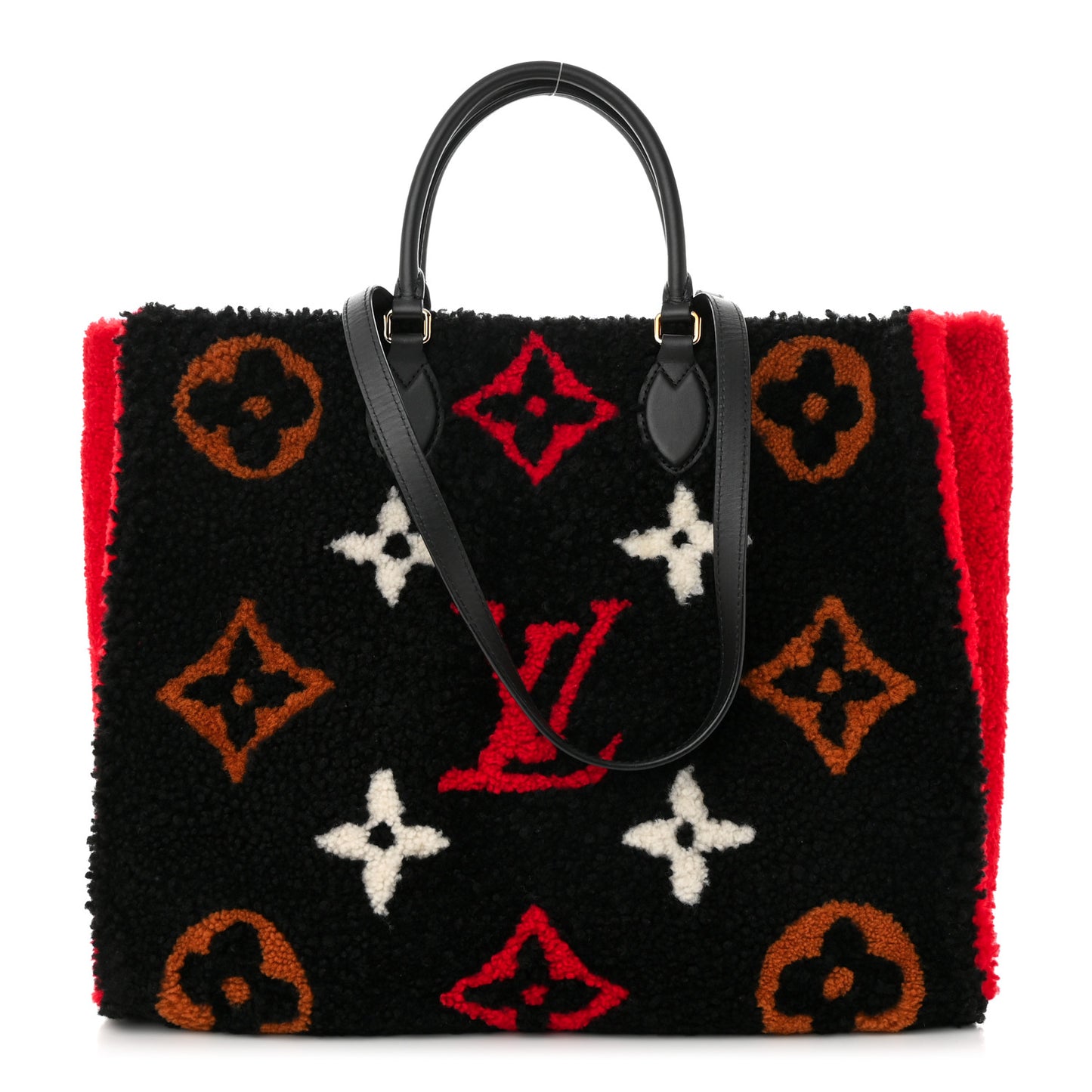 Shearling Monogram Giant Teddy Onthego GM Black Red