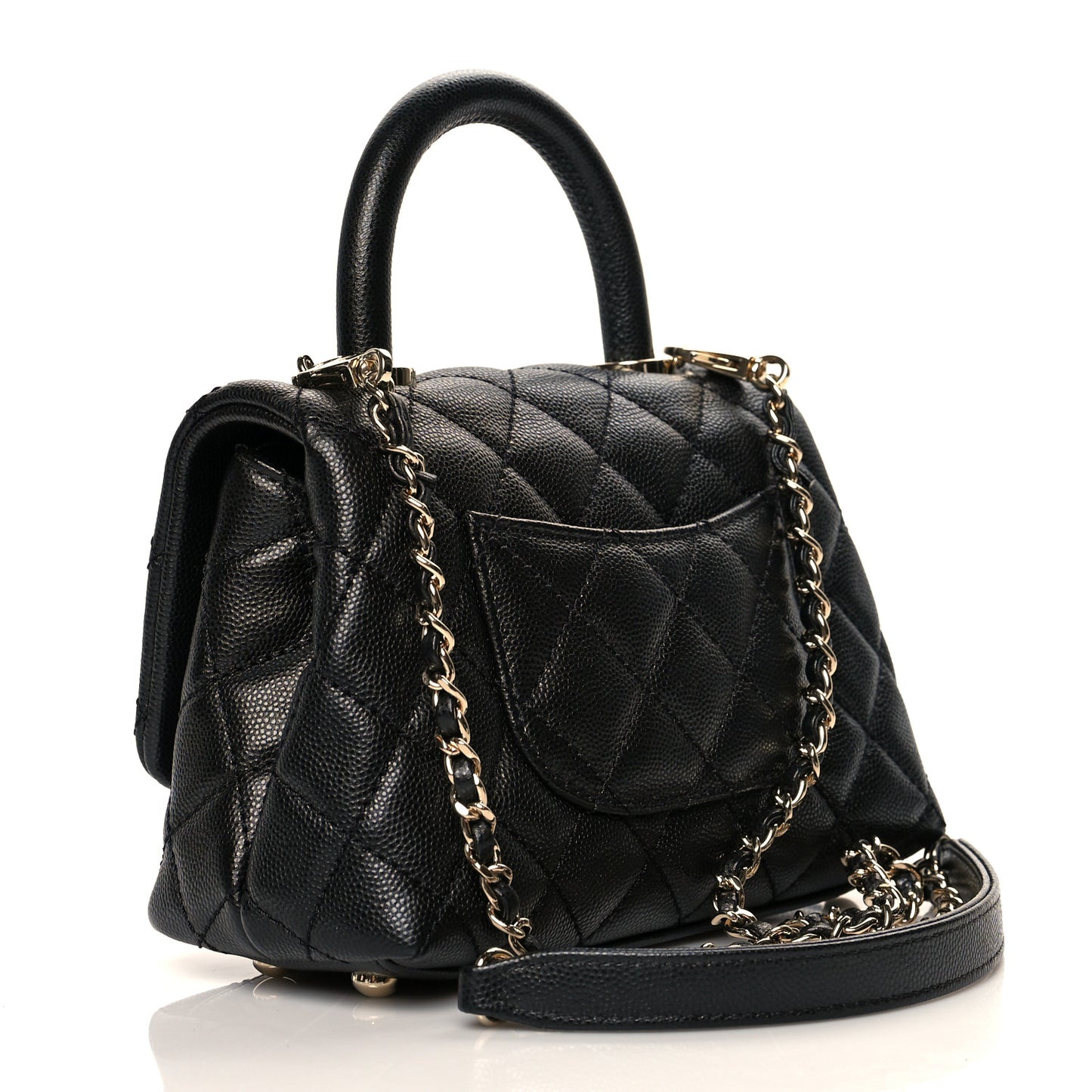 Caviar Quilted Extra Mini Coco Handle Flap Black