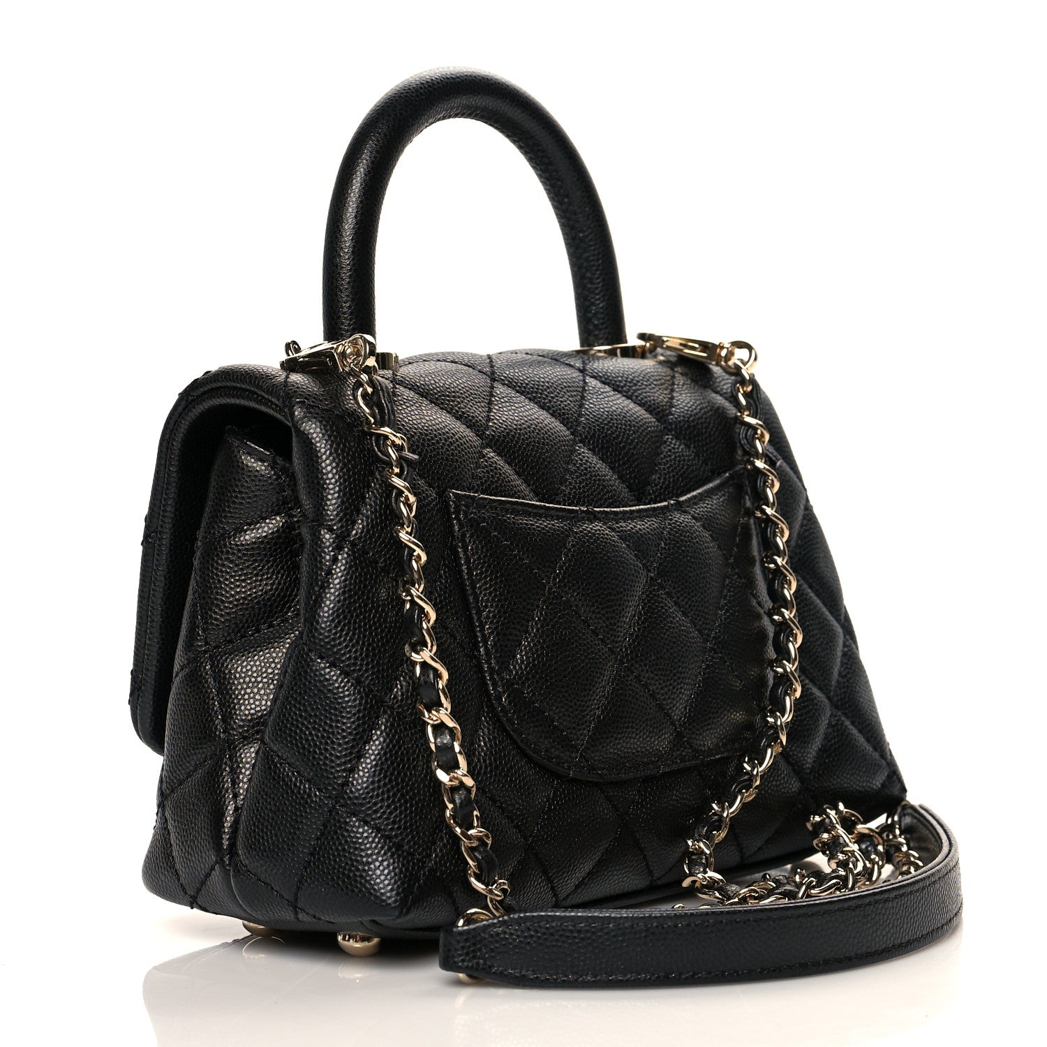 Chanel Caviar Quilted Extra Mini Coco Handle Flap Black 3 of 11