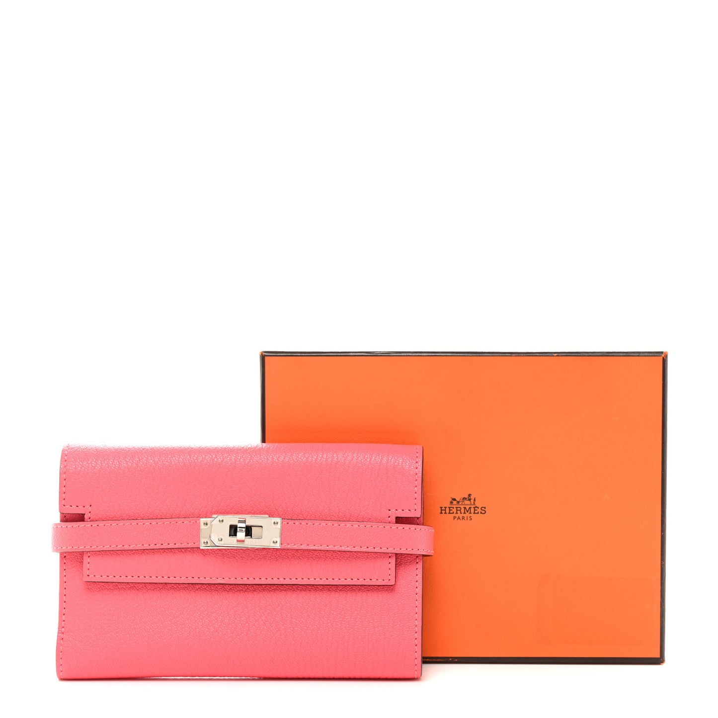 Chevre Mysore Kelly Medium Wallet Rose Lipstick