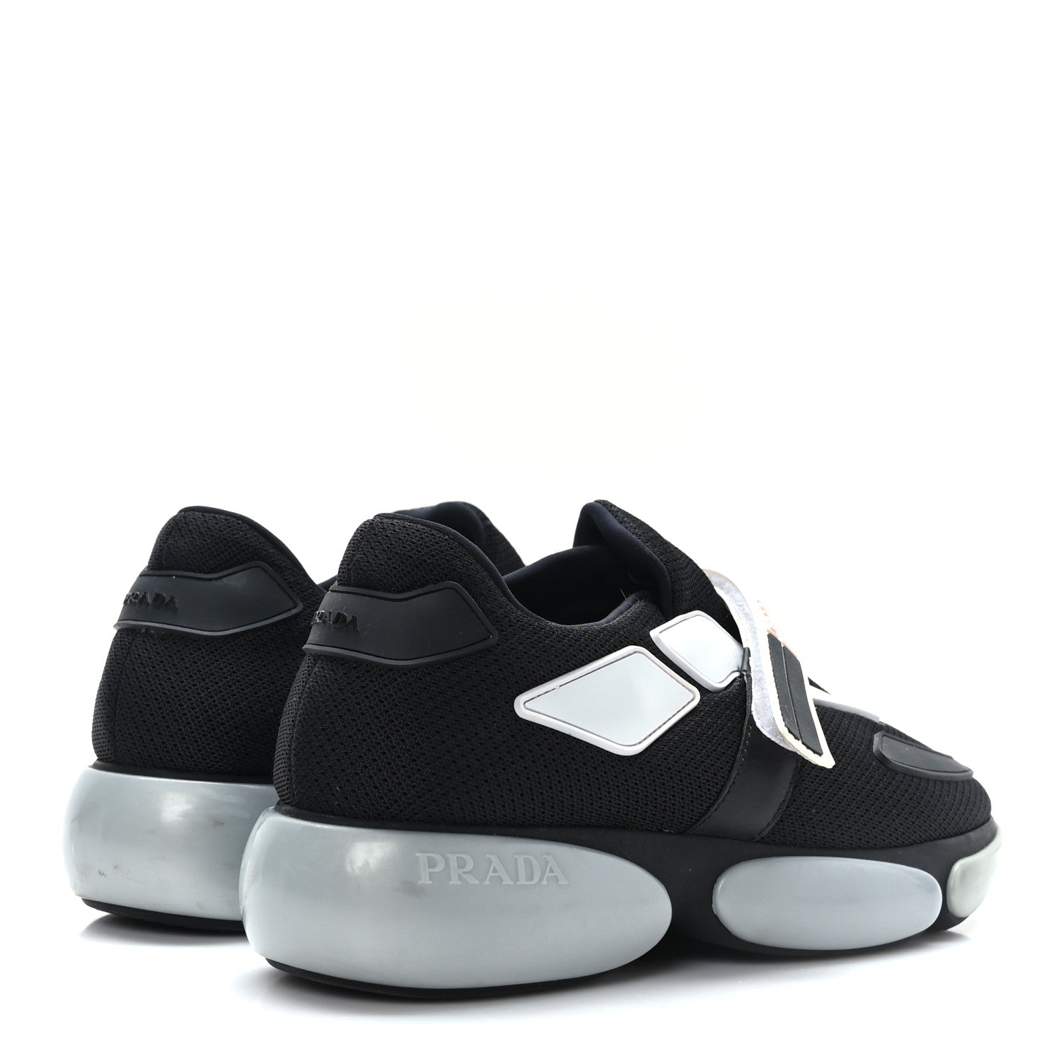 Prada Sport Knit Womens Cloudbust Sneakers 35.5 Black Argento 4 of 8