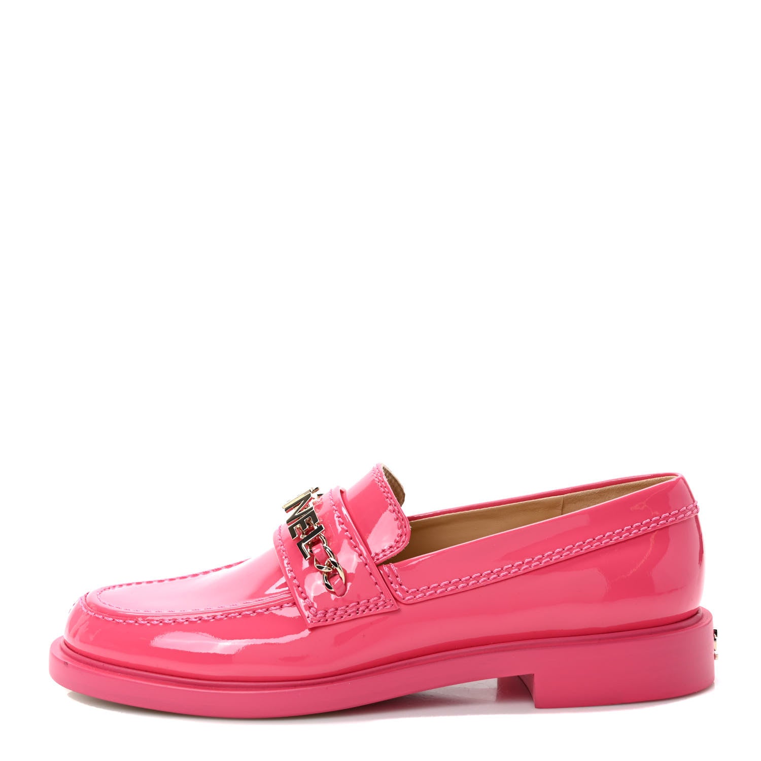 Chanel Patent Calfskin Logo Loafers 37 Pink 1347646 – FASHIONPHILE