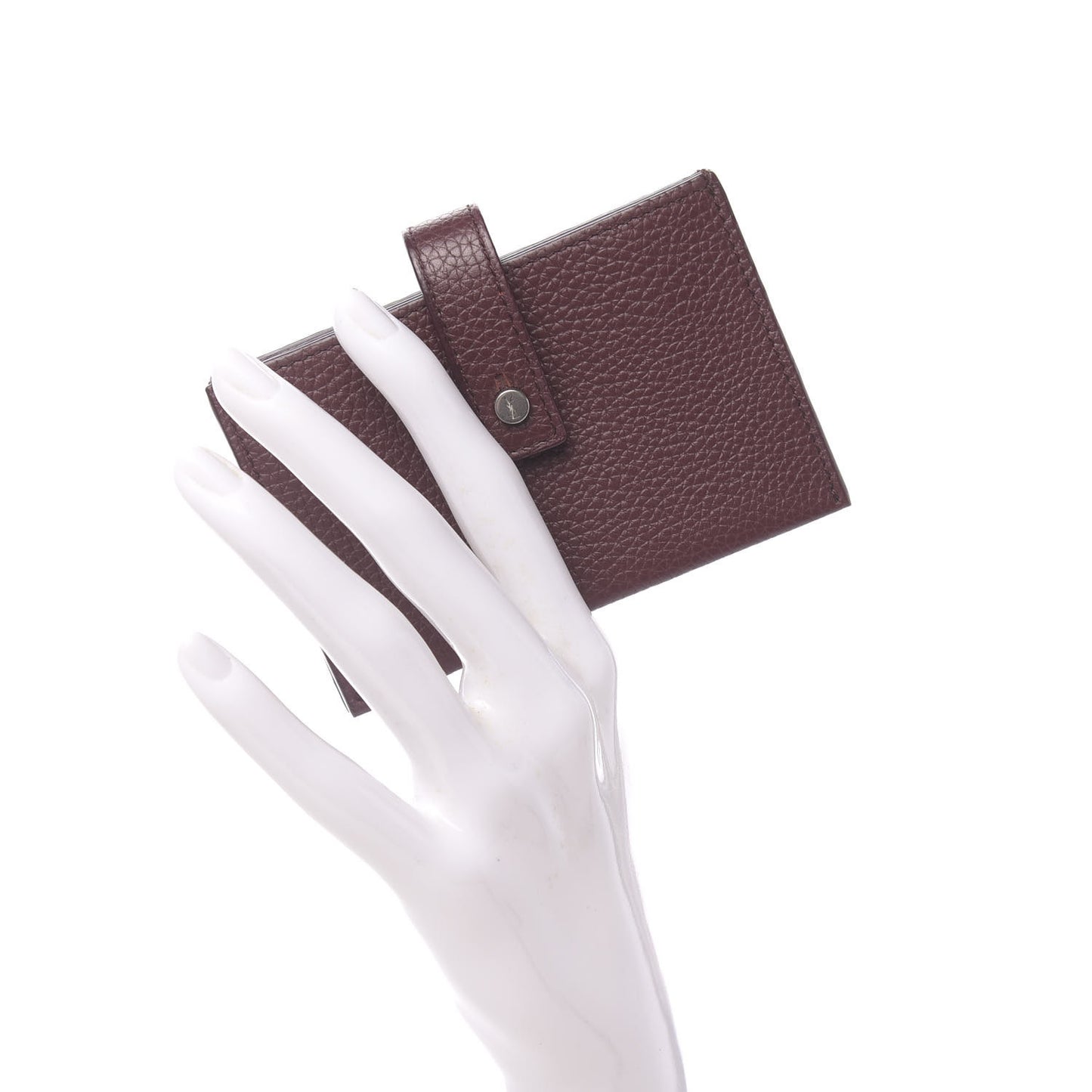 Grained Calfskin Accordion Wallet Bordeaux