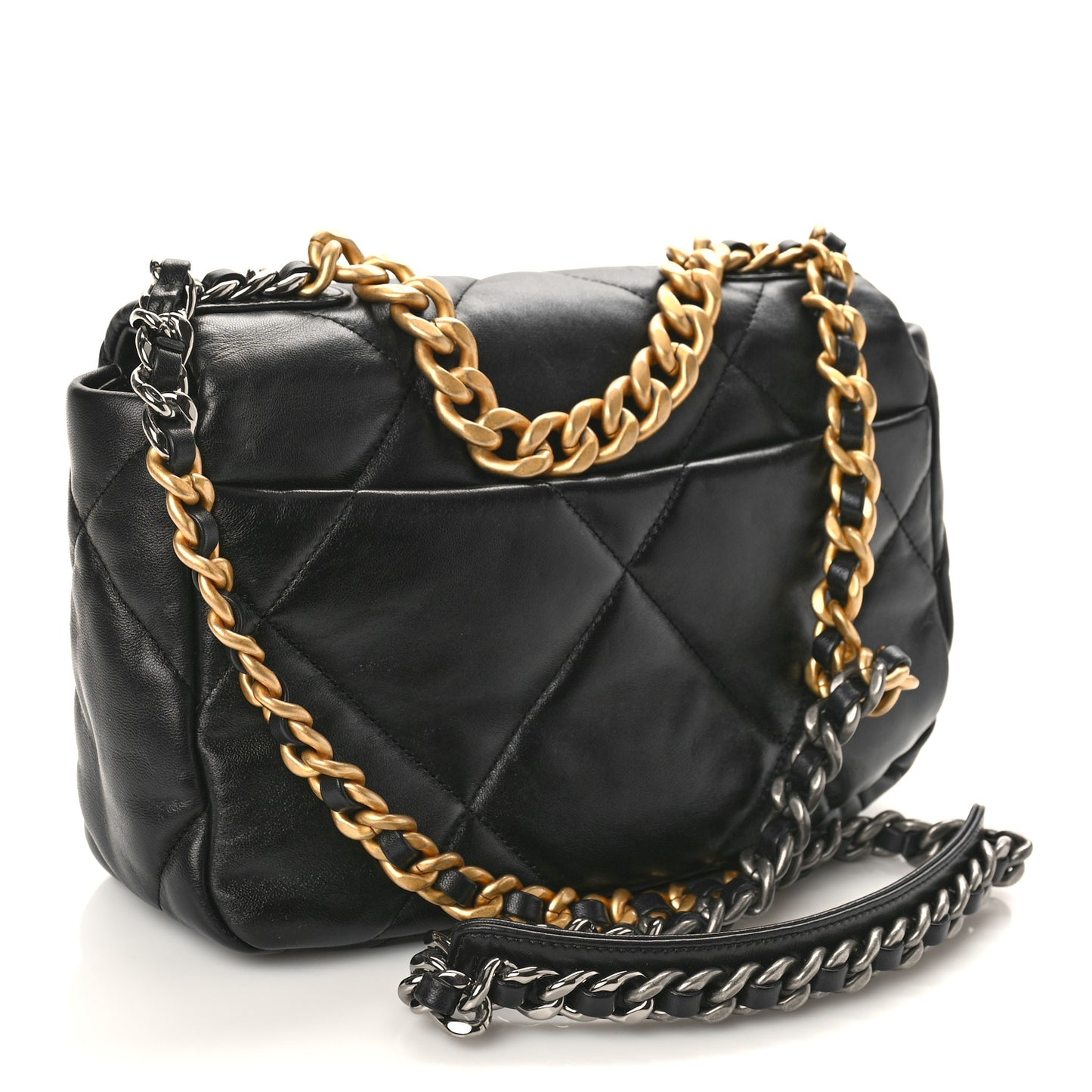 Lambskin Quilted Medium Chanel 19 Flap Black