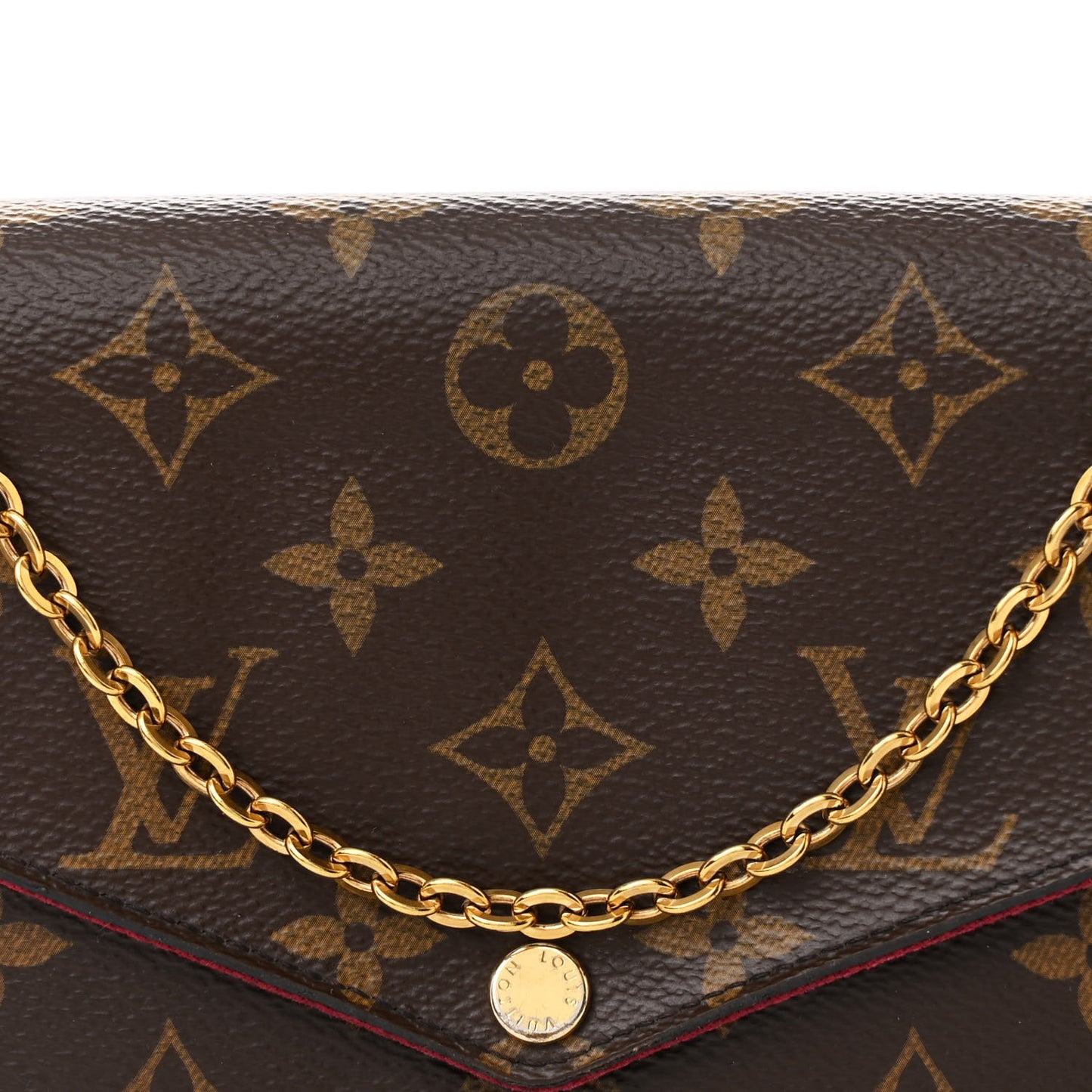 Monogram Pochette Felicie Chain Wallet Fuchsia