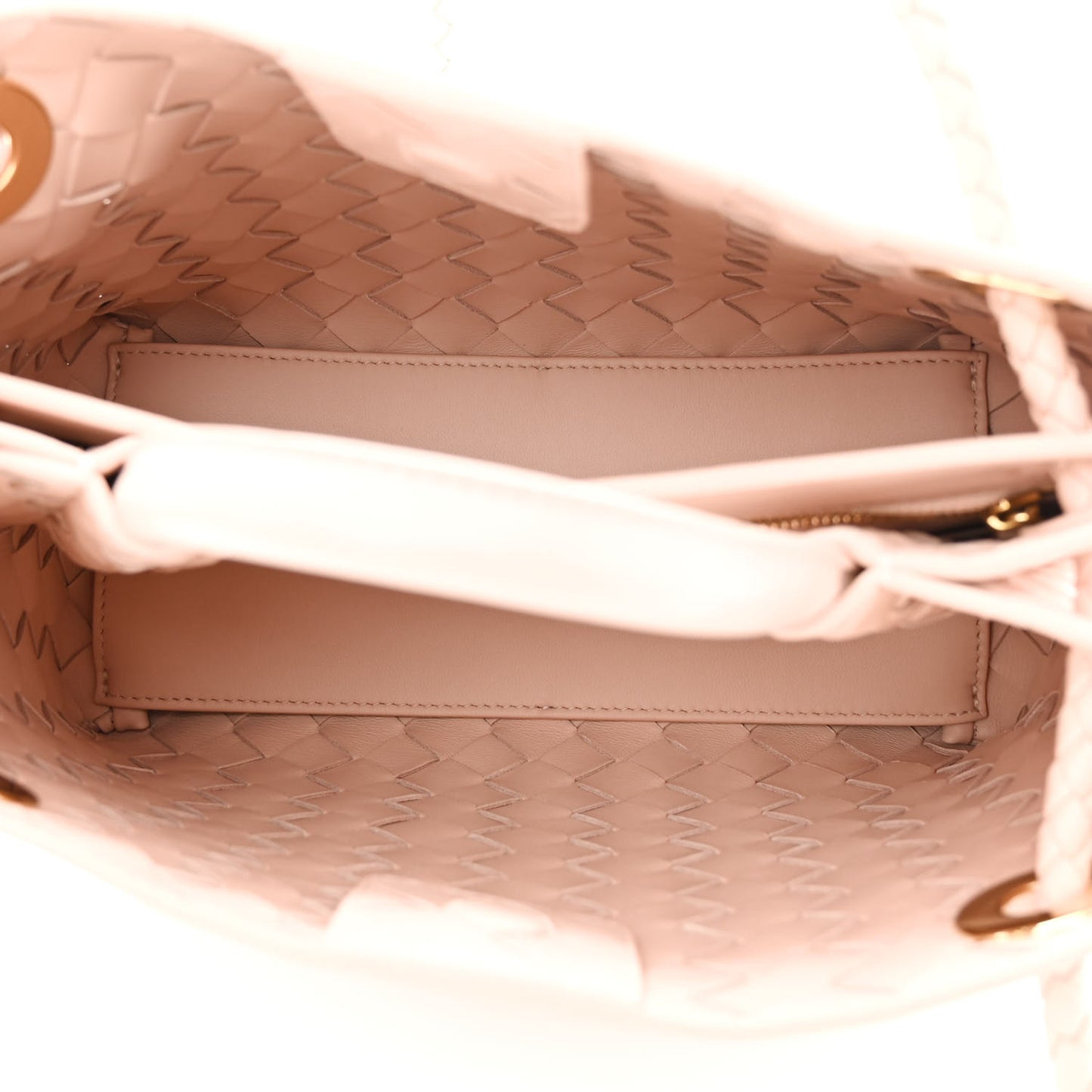 Nappa Intrecciato Small Andiamo Shoulder Bag Nude