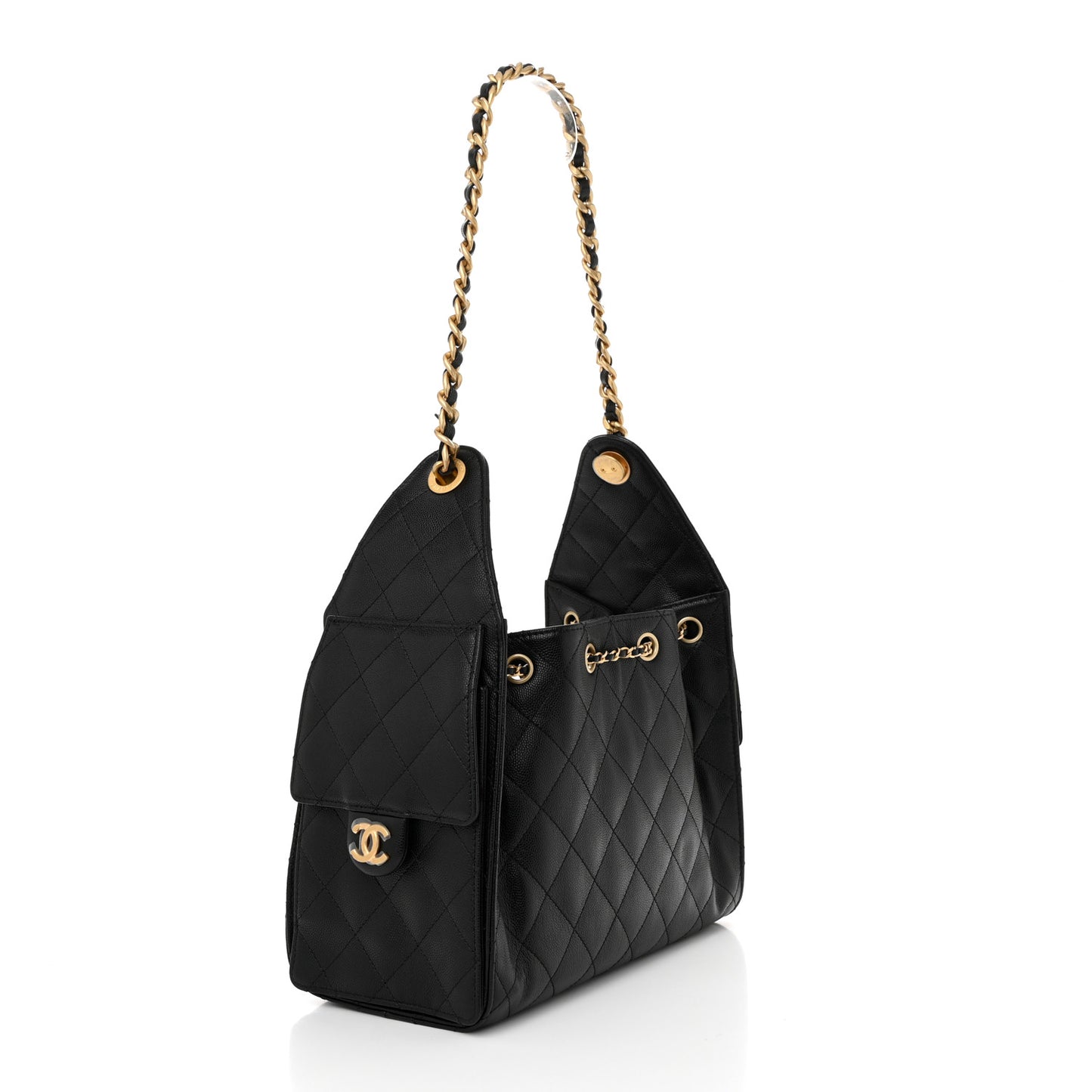 Caviar Quilted Small Chanel 25 Handbag Black