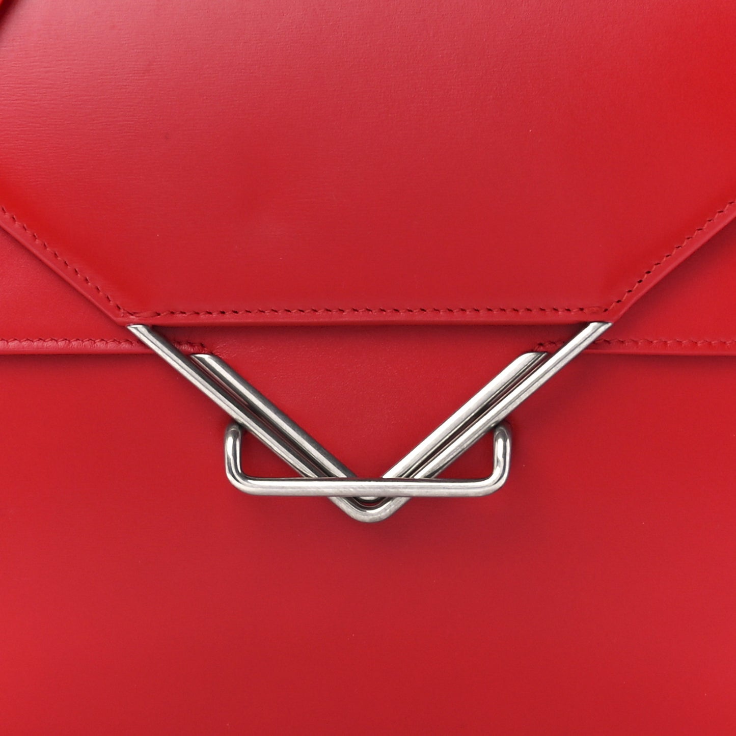 Box Calfskin Nappa Clip Bag Red