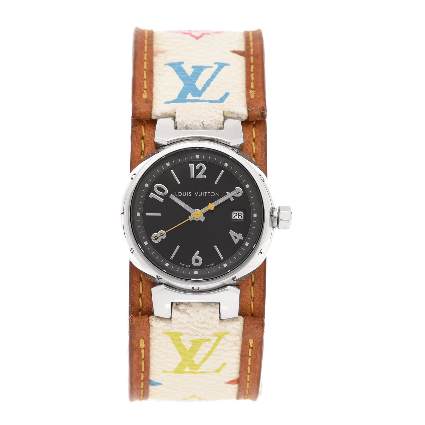 Stainless Steel Monogram Multicolor 28mm Tambour Murakami Quartz Watch Brown