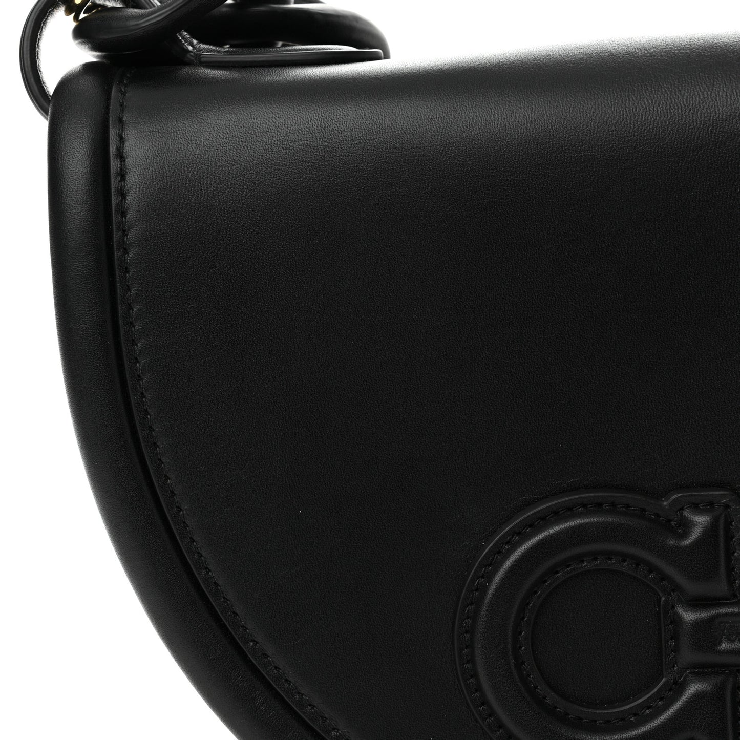 Calfskin Aura Shoulder Bag Black