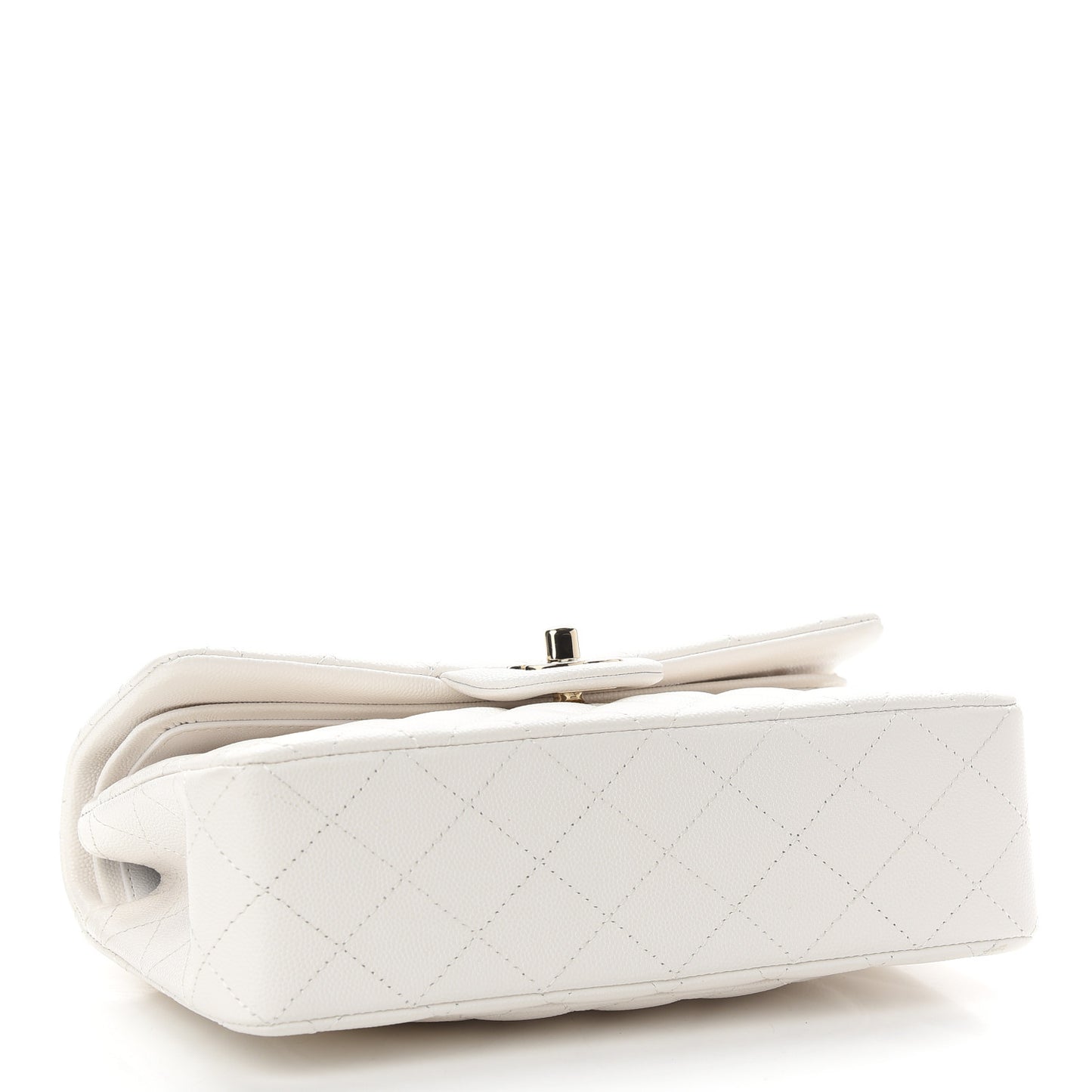 Caviar Quilted Small Double Flap White