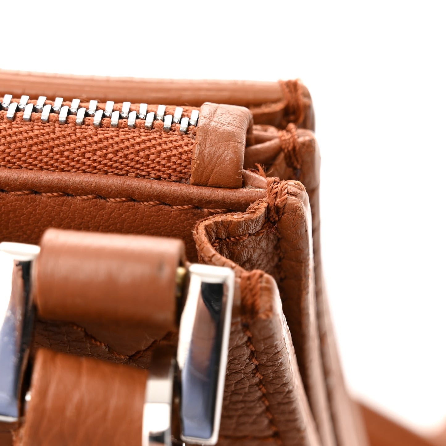 Grained Calfskin Milky Way Odessa Shoulder Bag Brown