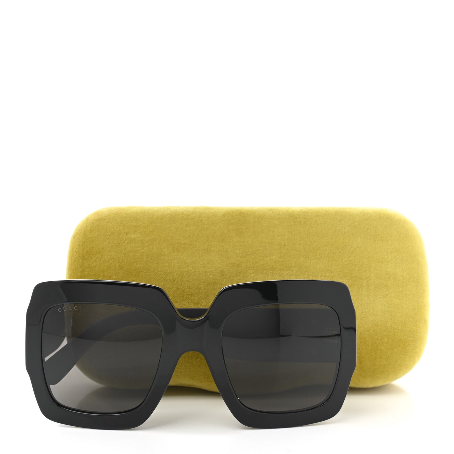 Square Frame GG0102S Sunglasses Glitter Gold
