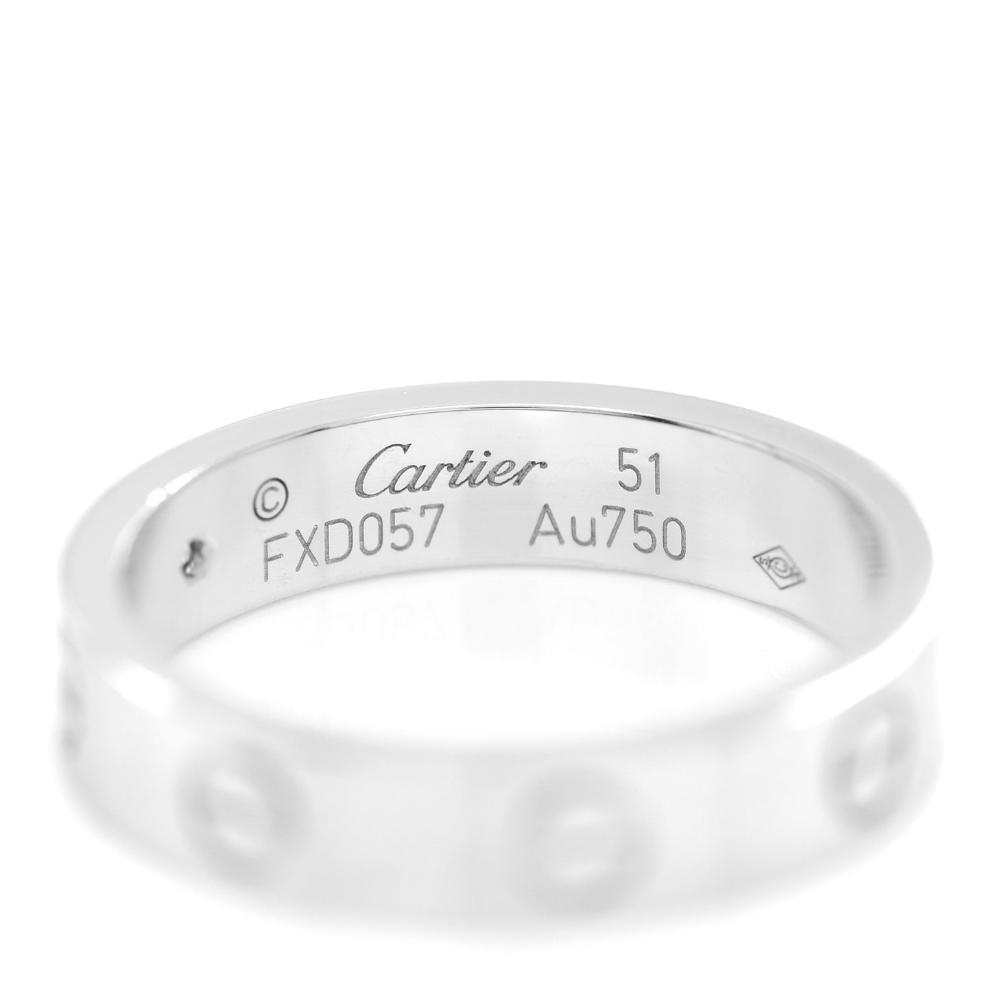 18K White Gold Diamond 4mm LOVE Wedding Band Ring 51 5.75