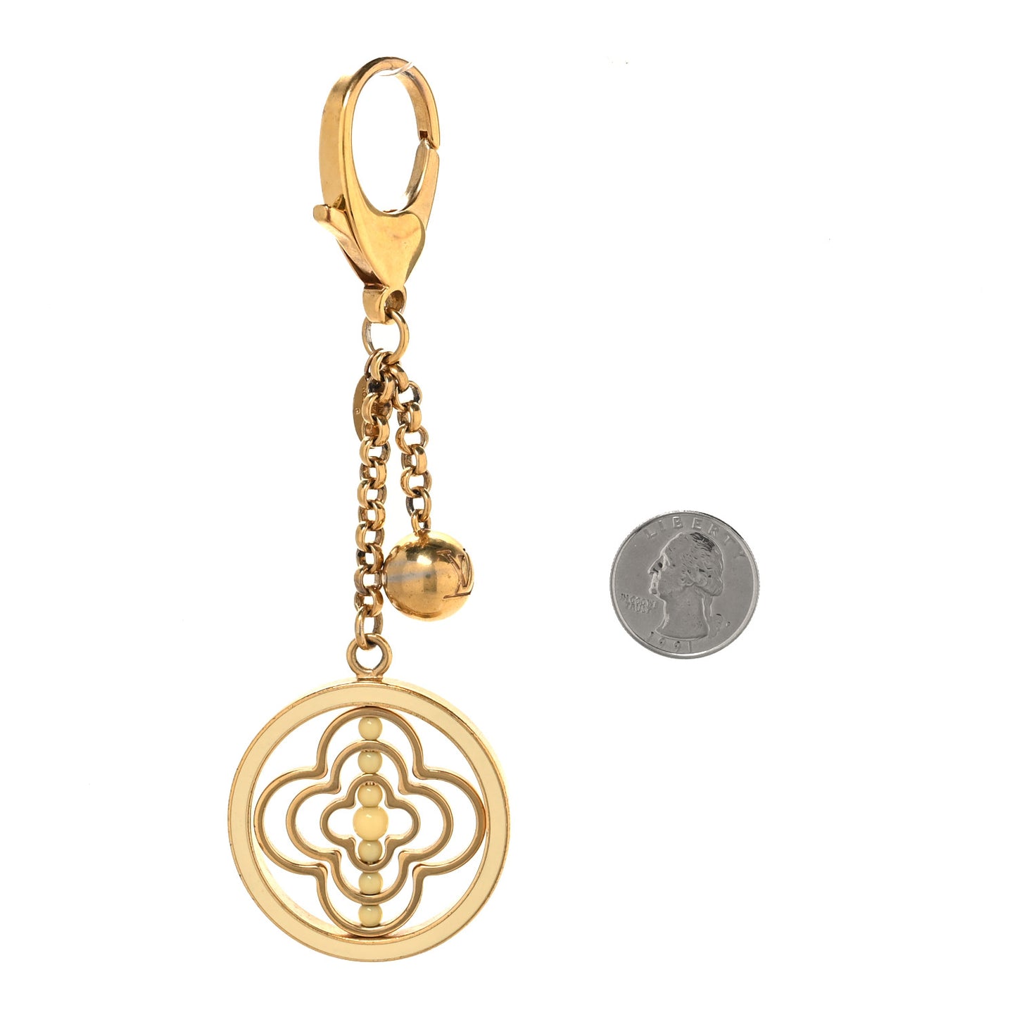 Whirly Flower Bag Charm Ivory