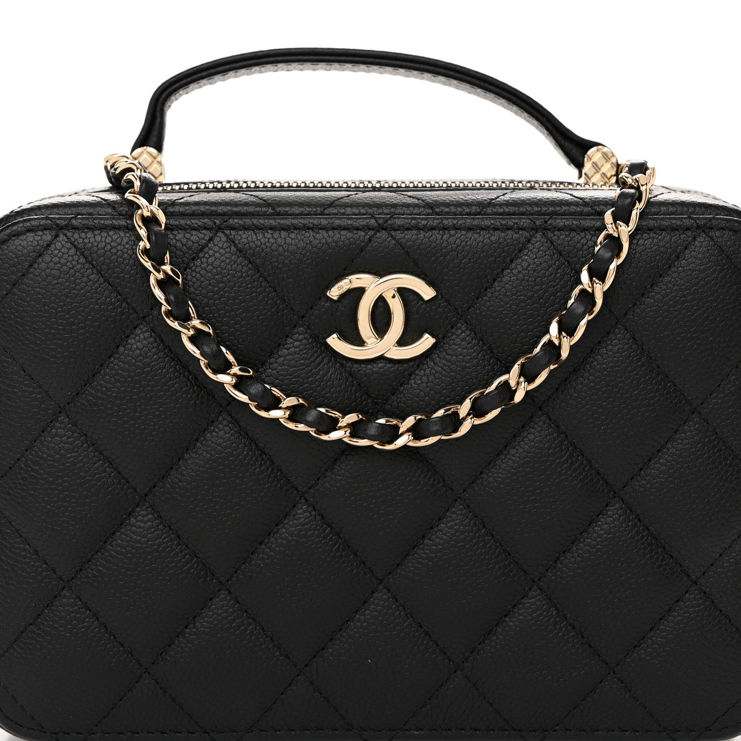 Chanel Caviar Quilted Top Handle Vanity Case Black 8 of 10