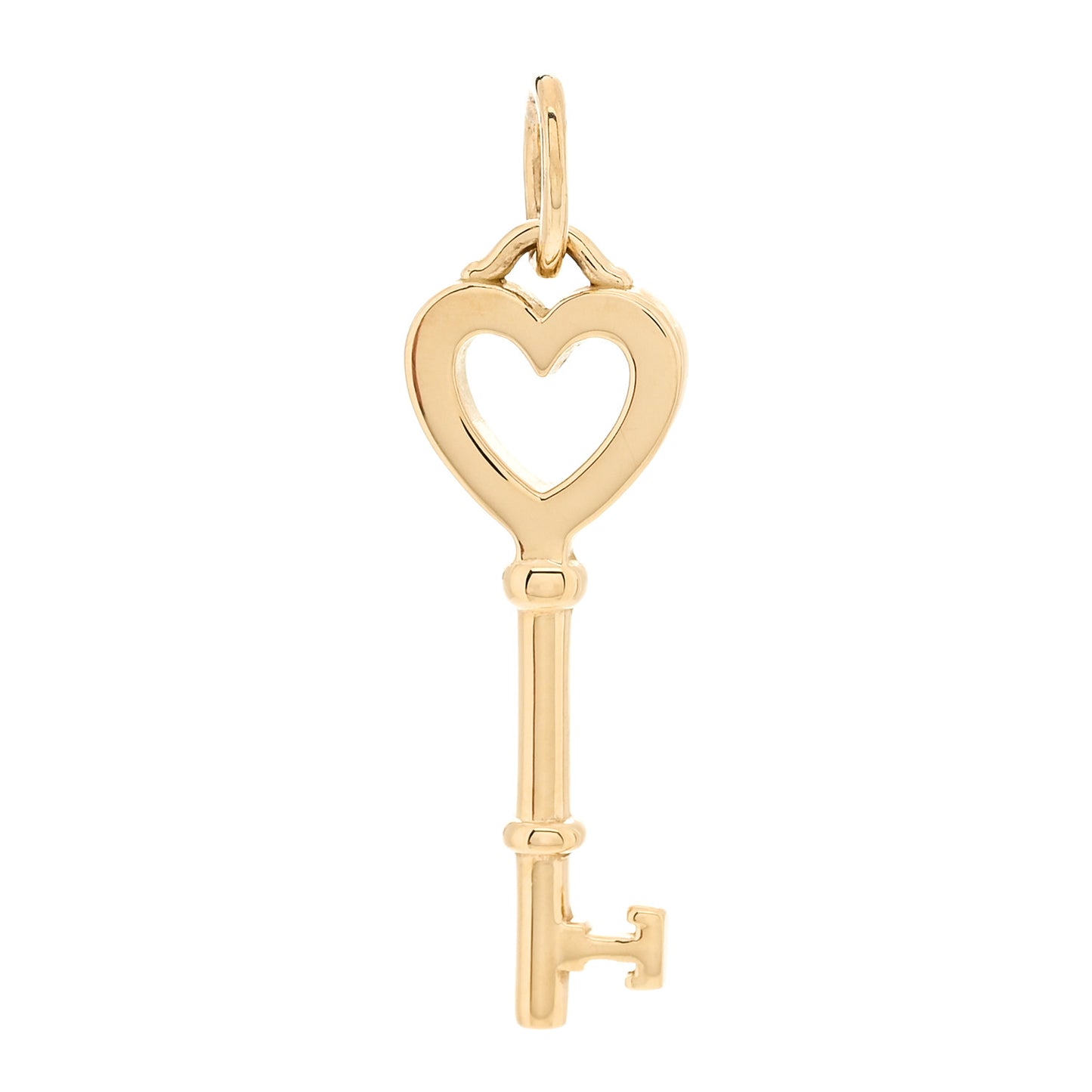 18K Yellow Gold Mini Heart Key Pendant