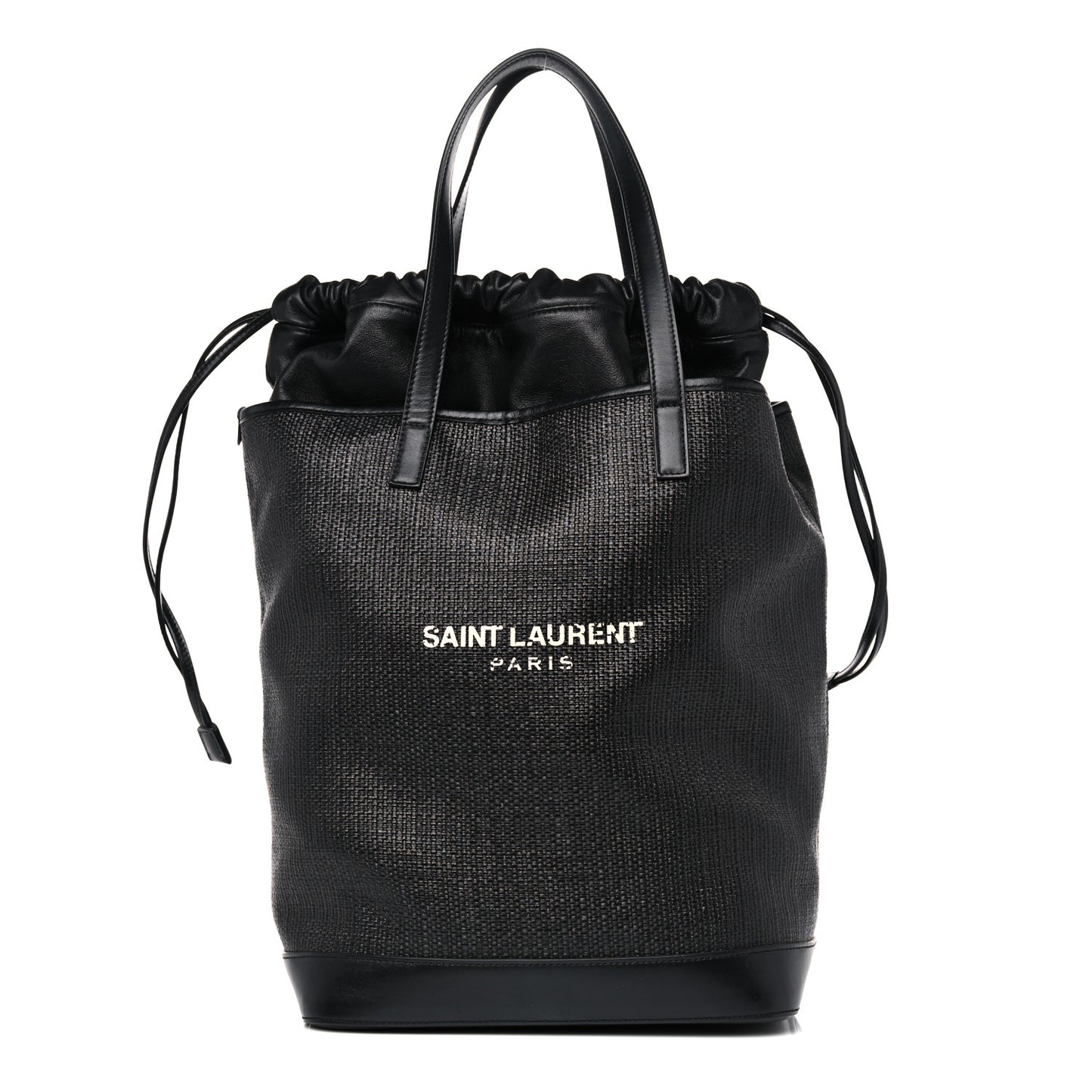 Linen Canvas Teddy Shopping Bag Black