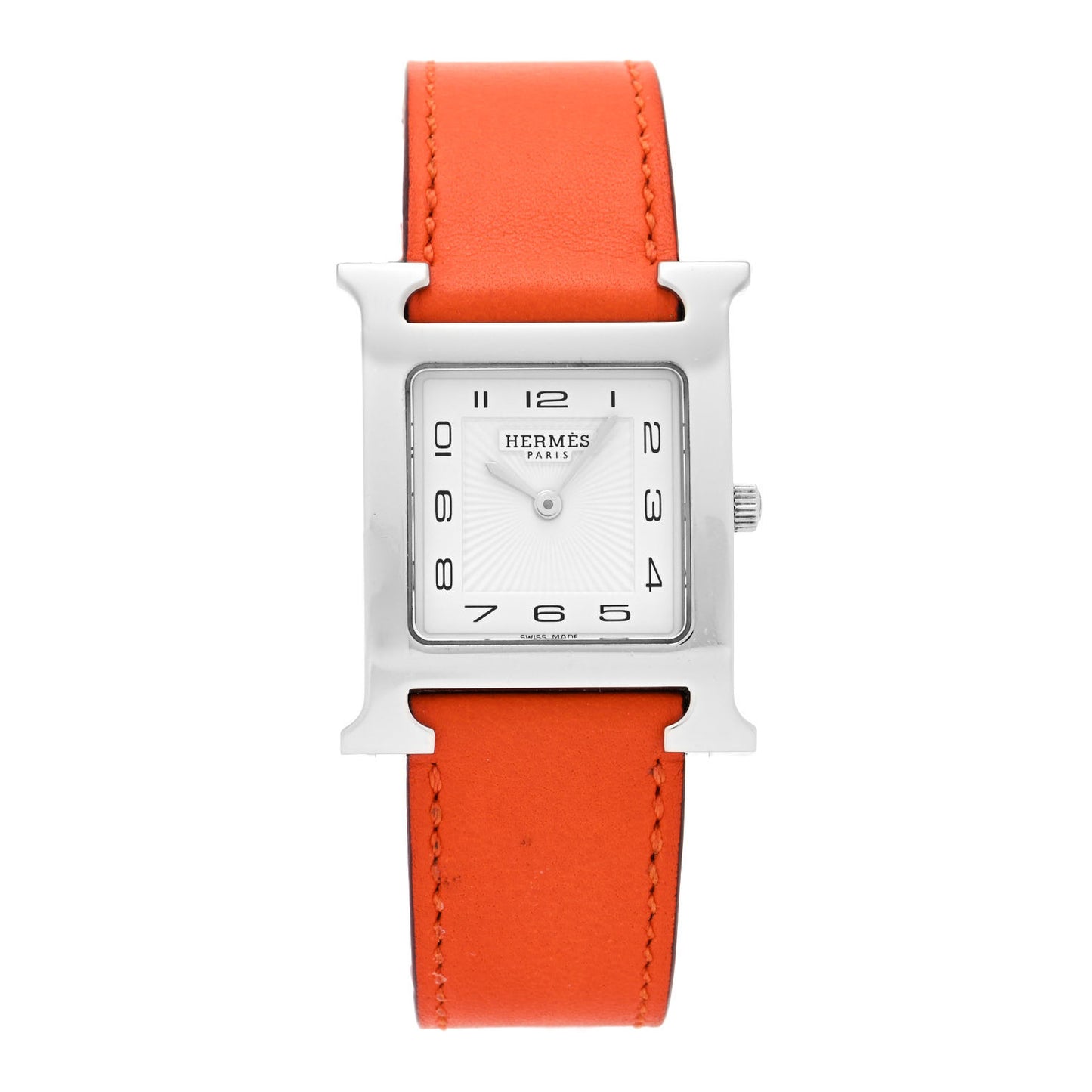 Stainless Steel Swift 26mm Heure H Hour Quartz Watch Orange