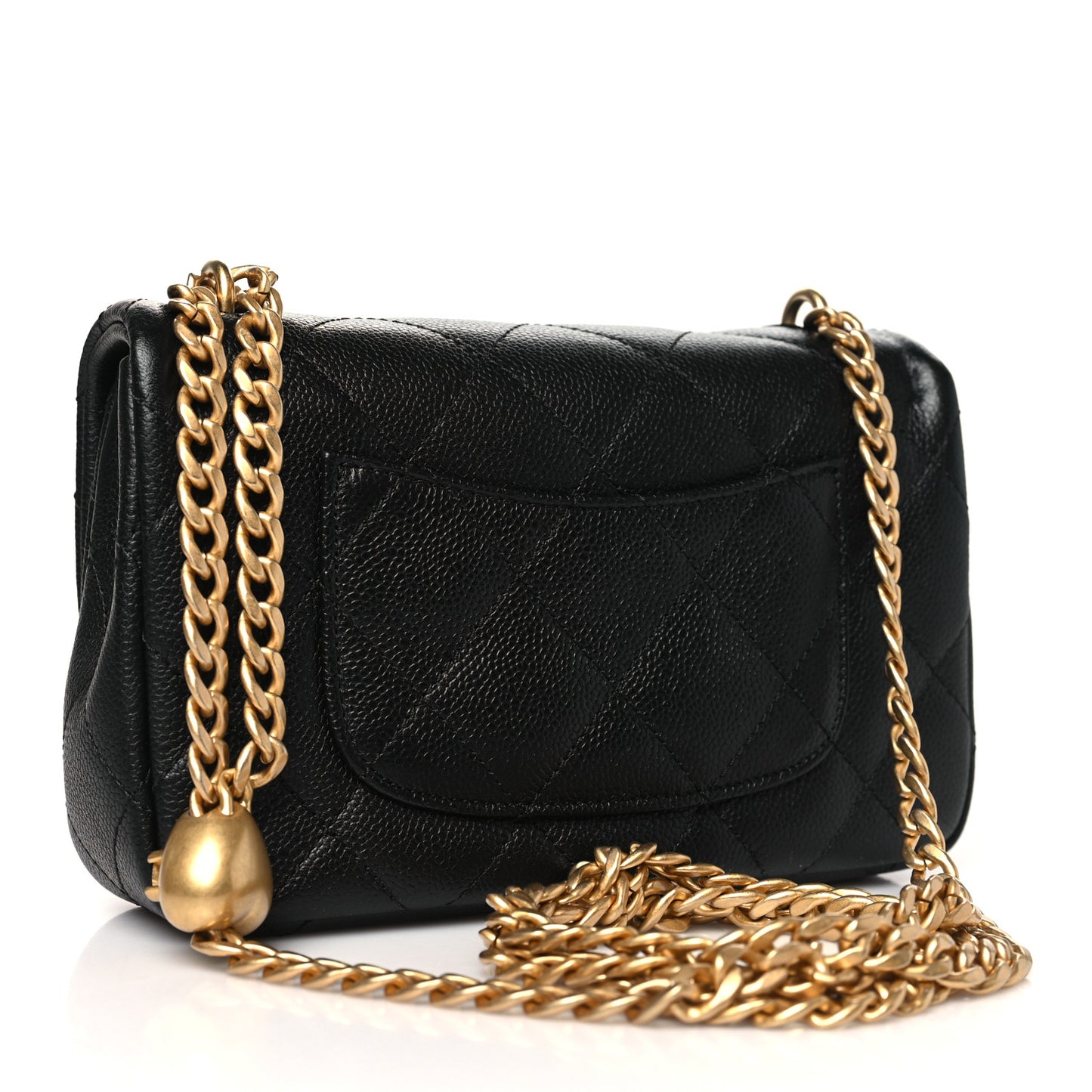 Caviar Quilted Mini Sweetheart Rectangular Flap Black