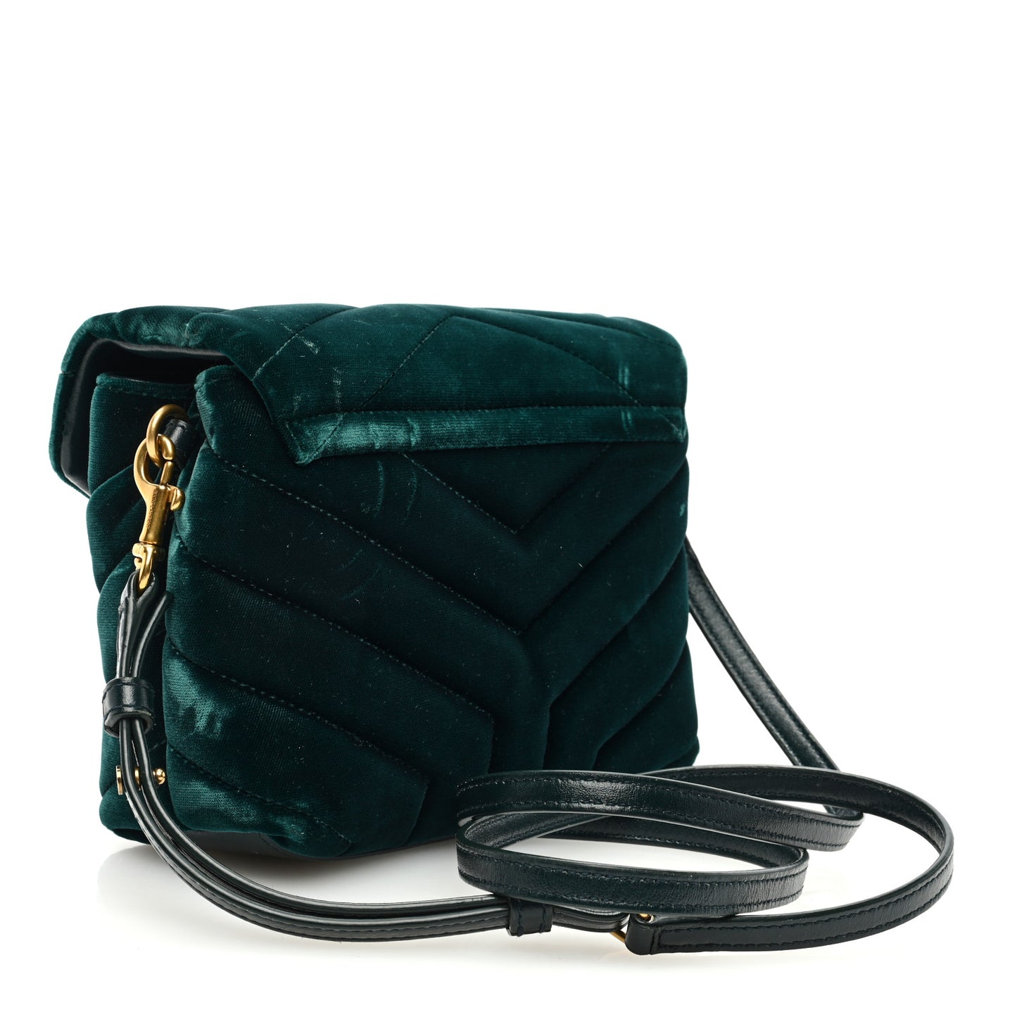 Velvet Y Quilted Monogram Toy Loulou Crossbody Bag Dark Ottanio