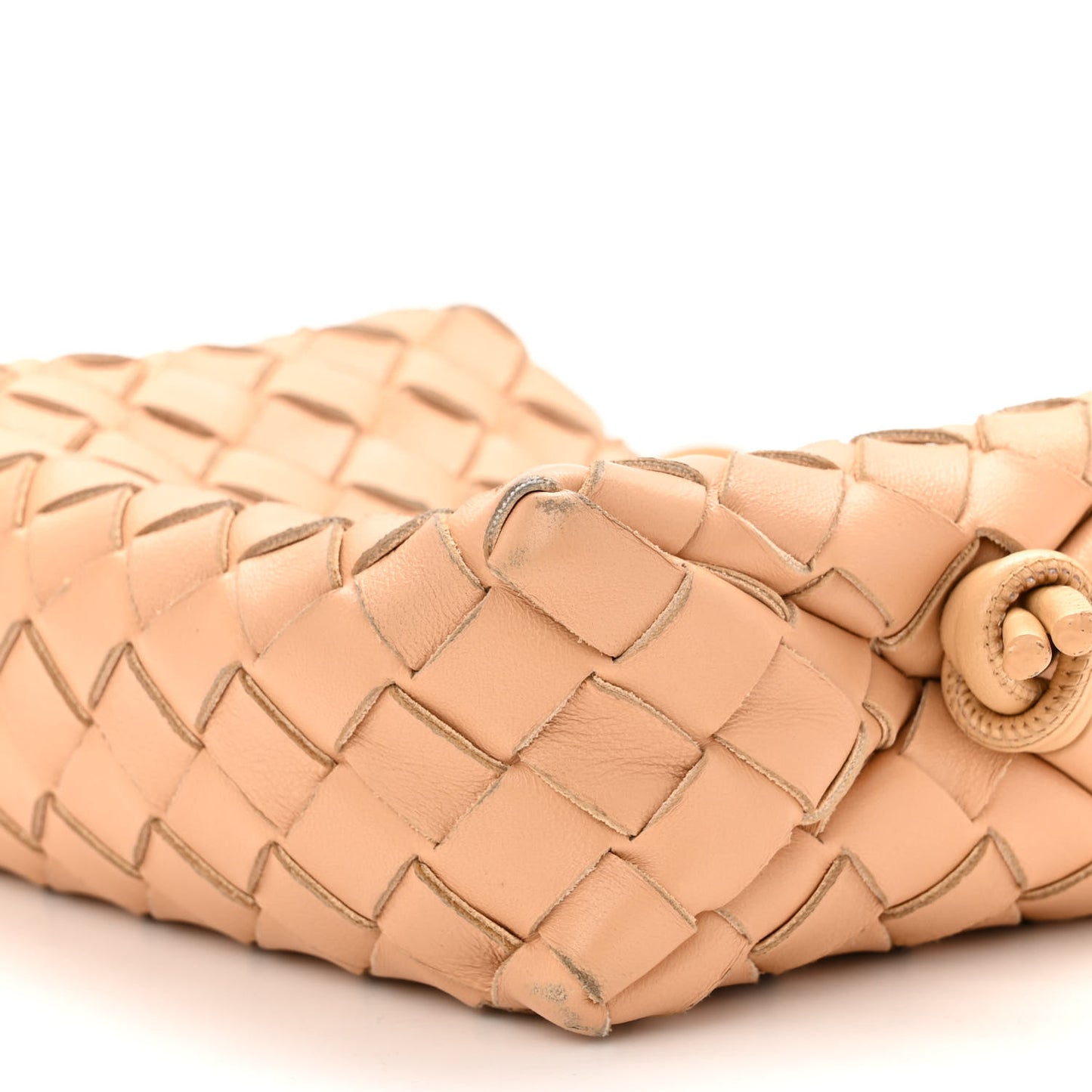 Nappa Calfskin Intrecciato Mini Loop Crossbody Almond