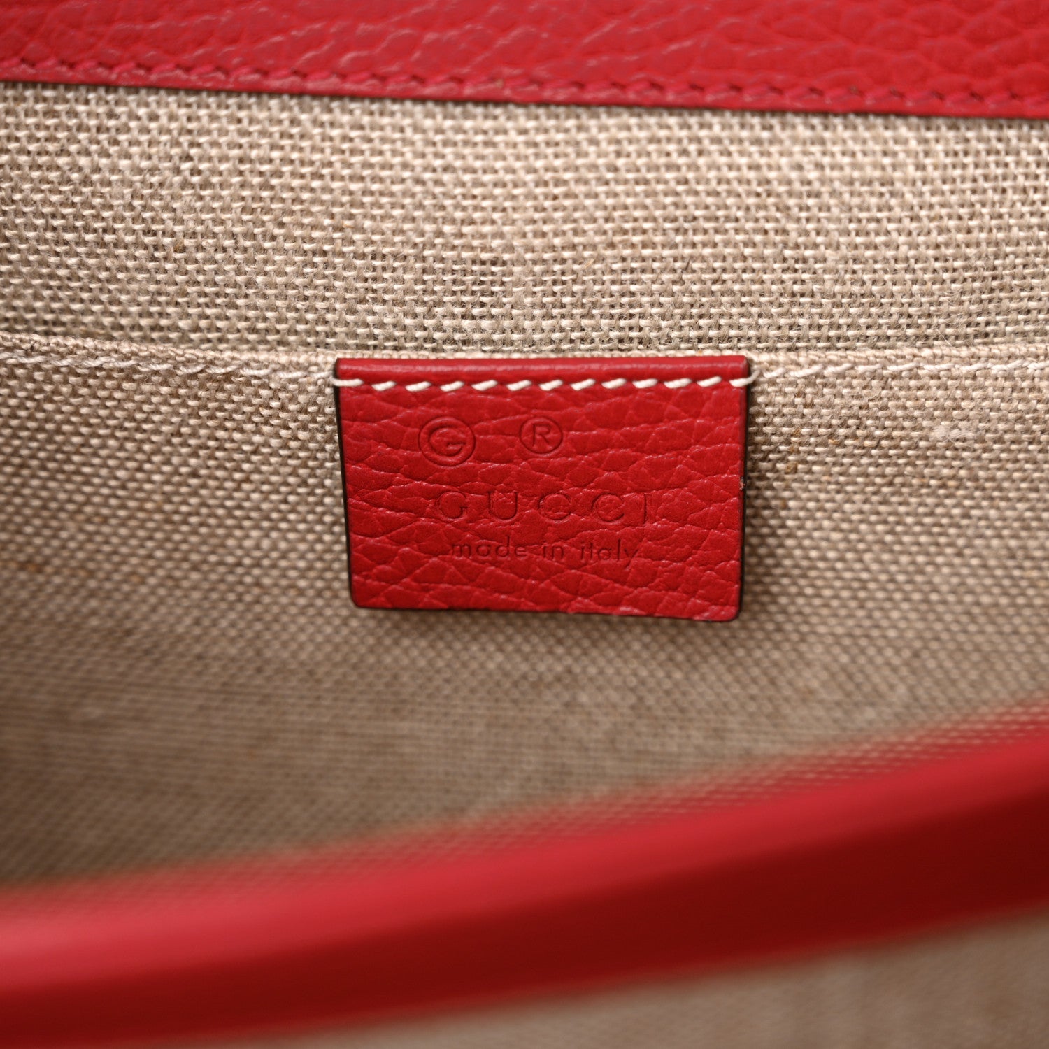 Gucci Dollar Calfskin Small Interlocking G Shoulder Bag Red 6 of 10
