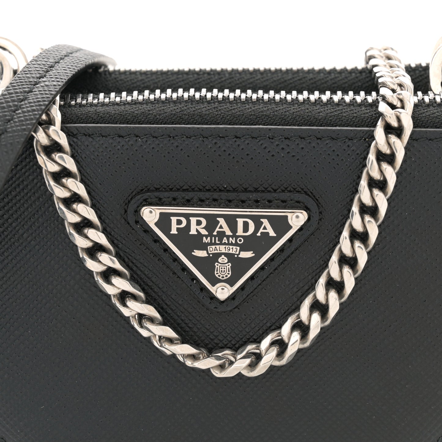 Saffiano Mini Triangle Crossbody Pouch Black