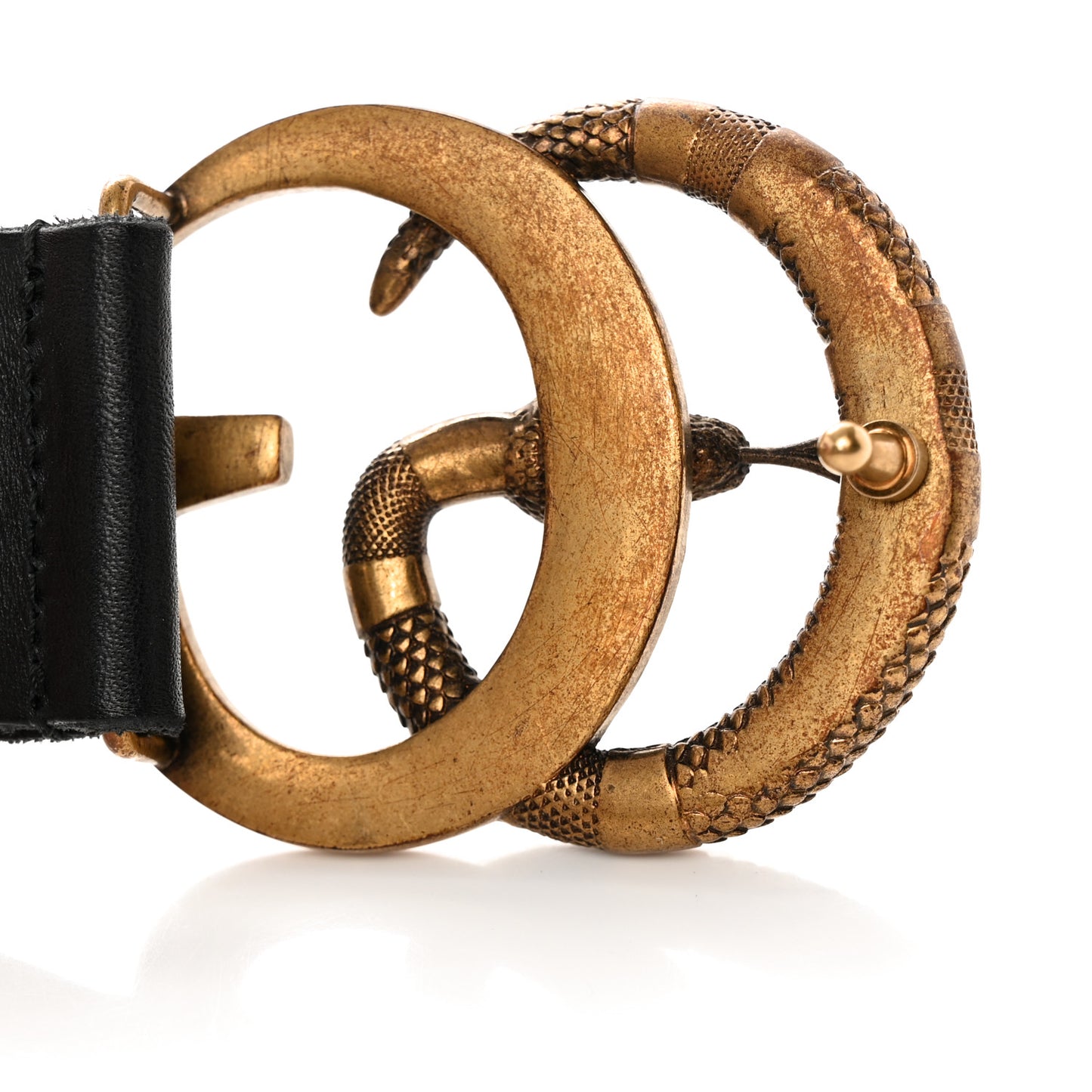 Faded Calfskin Snake Double G 40mm Belt 100/40 Black