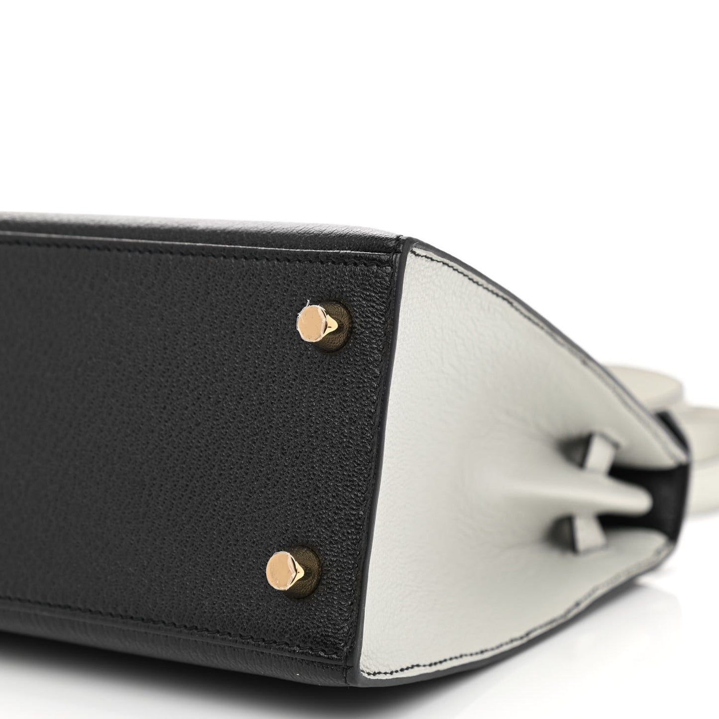 Chevre Mysore Bi-Color Horseshoe Kelly Sellier 25 Black Gris Mouette