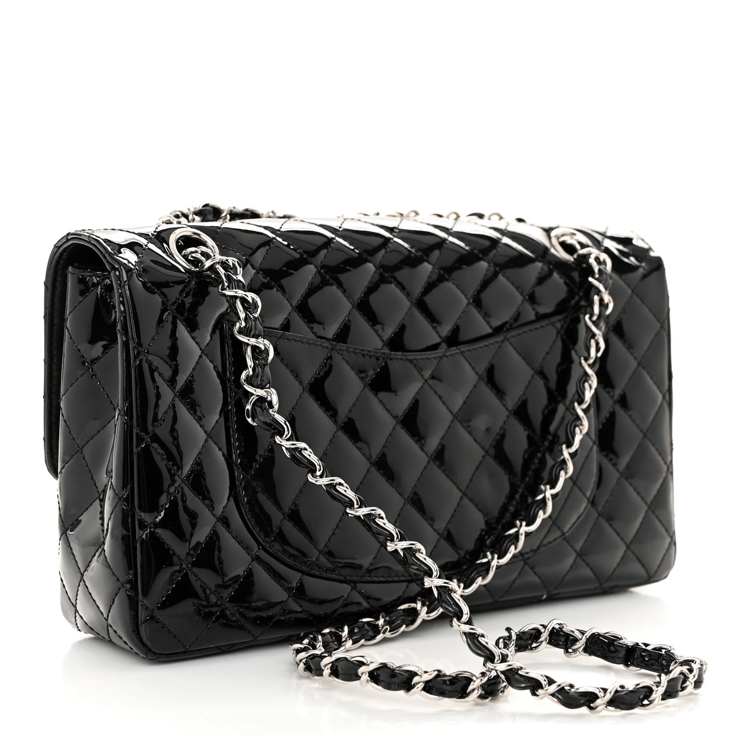 Chanel Patent Quilted Secret Label Medium Flap Black 3 of 11
