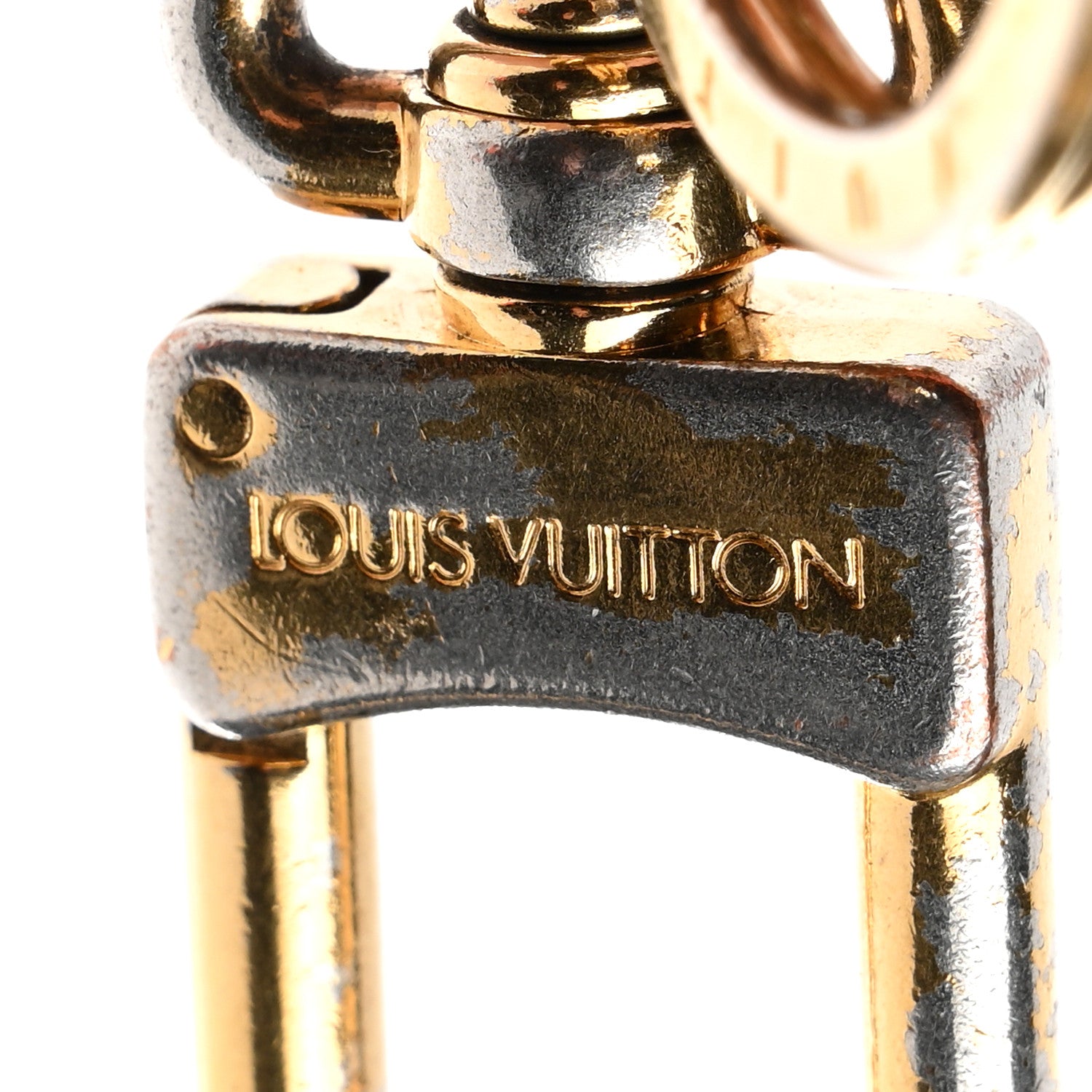 Louis Vuitton Metal Monogram Epi Spring Street Bag Charm Key Holder Gold 3 of 5