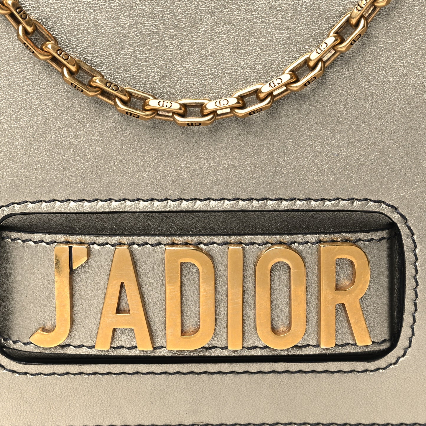 Metallic Calfskin J'Adior Mini Chain Flap Bag Gold