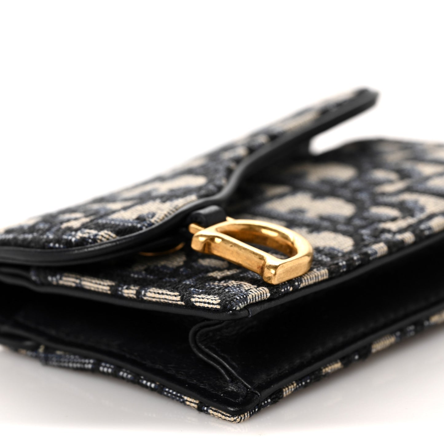 Oblique Saddle Card Holder Blue